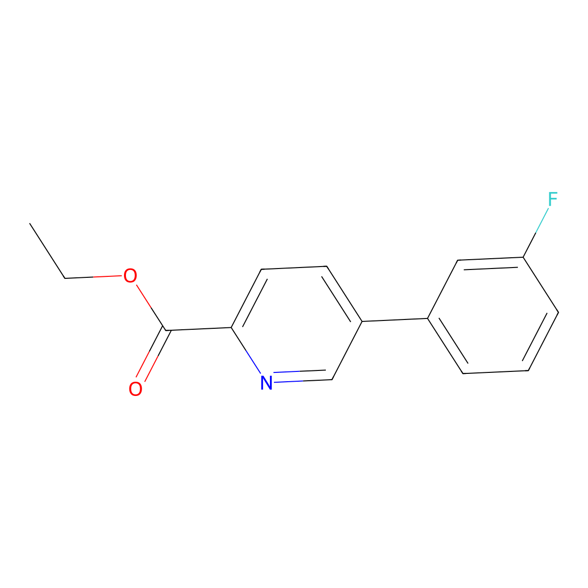 Ethyl 5-(3-fluorophenyl)picolinate molecular structure, CAS 2969418-58-2