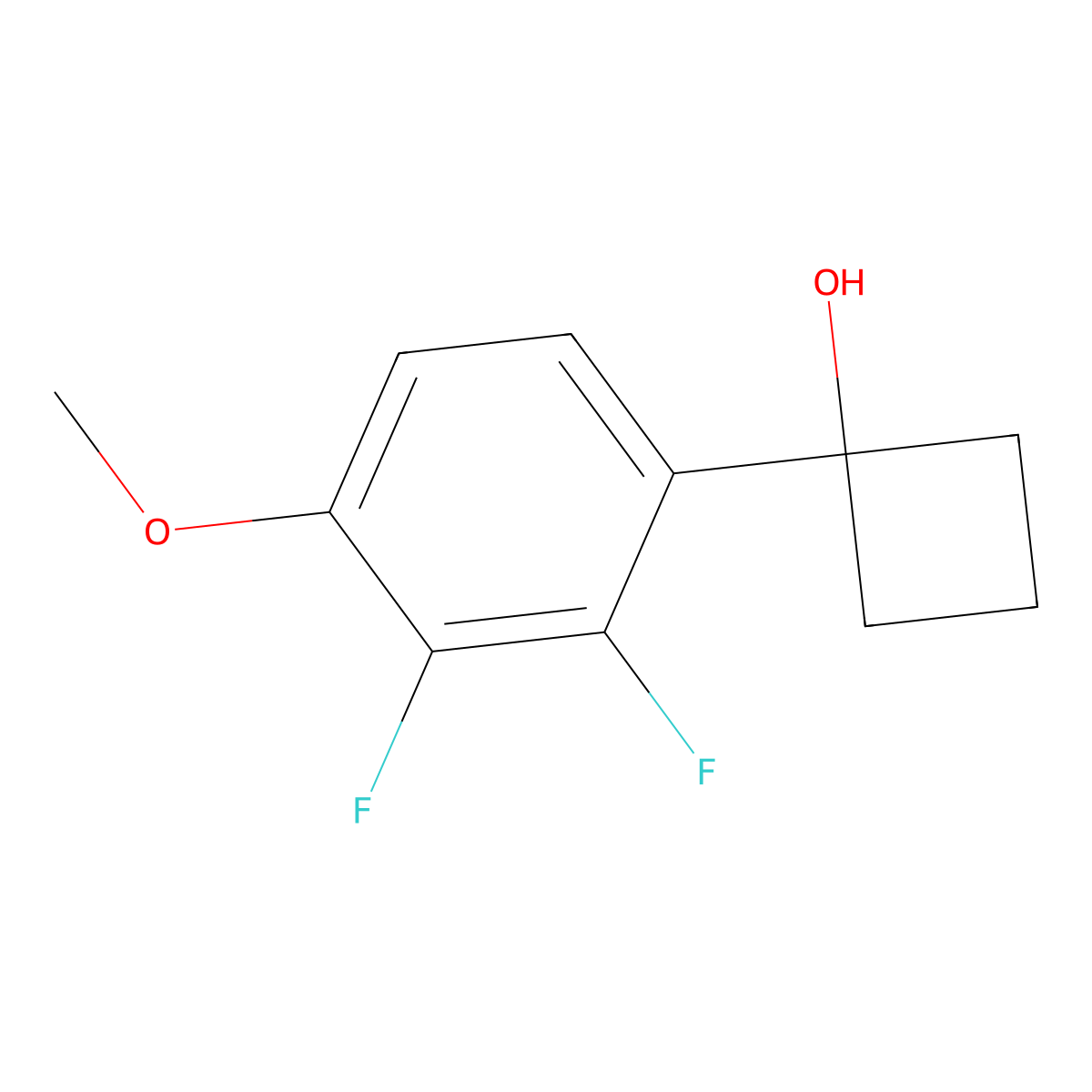 1-(2,3-Difluoro-4-methoxyphenyl)cyclobutanol molecular structure, CAS 2969419-71-2