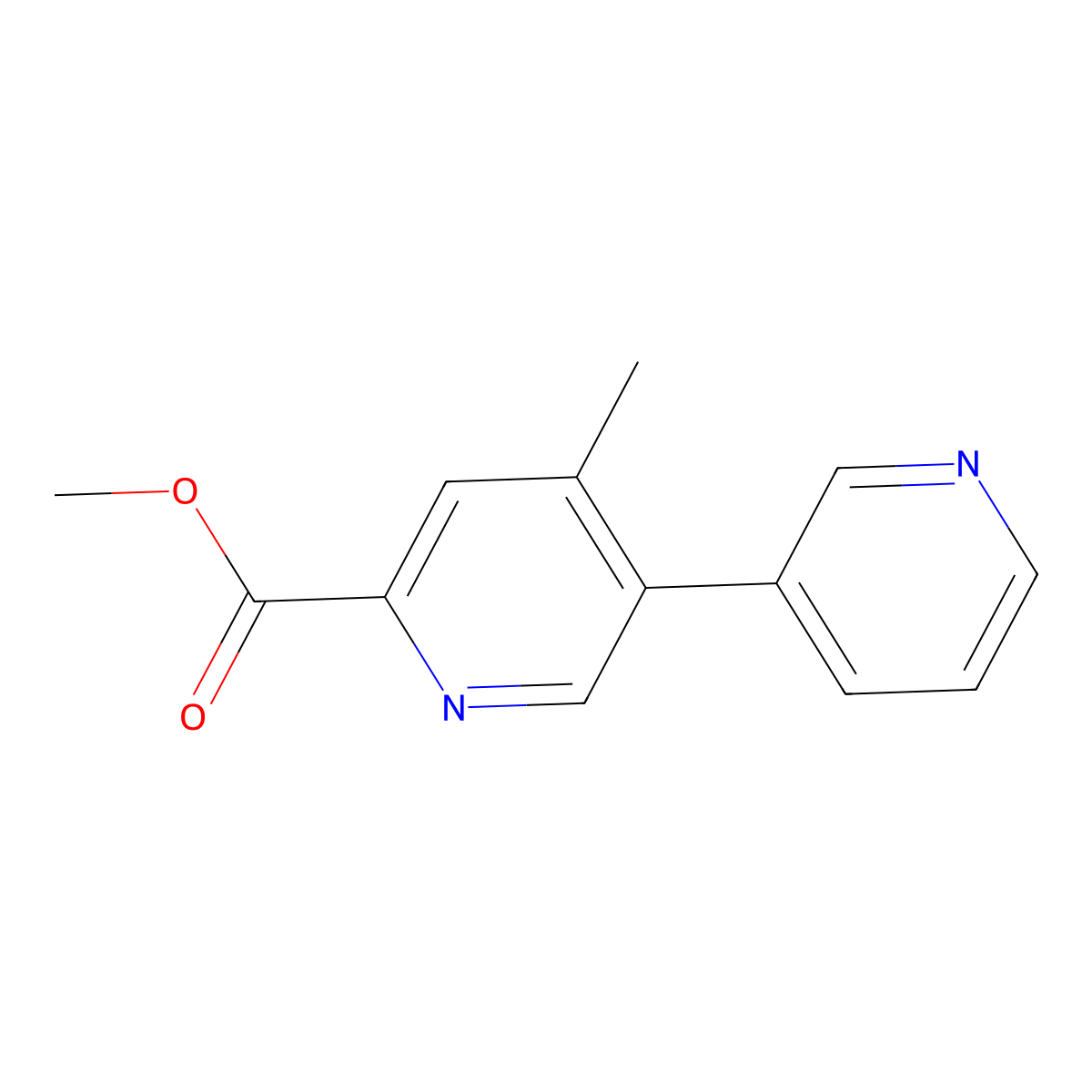 Methyl 4-methyl-[3,3'-bipyridine]-6-carboxylate molecular structure, CAS 2969421-13-2