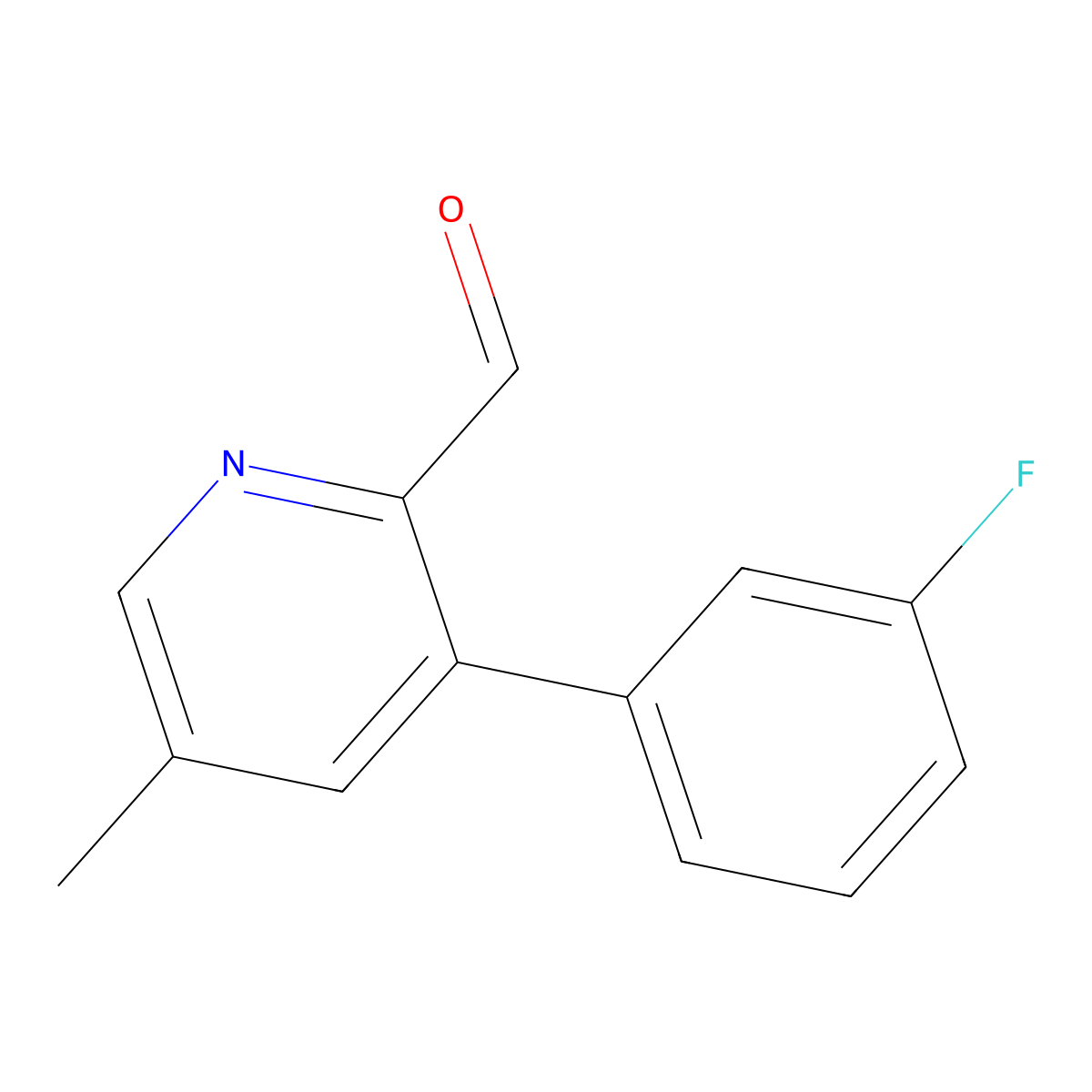 3-(3-Fluorophenyl)-5-methylpicolinaldehyde molecular structure, CAS 2969421-38-1