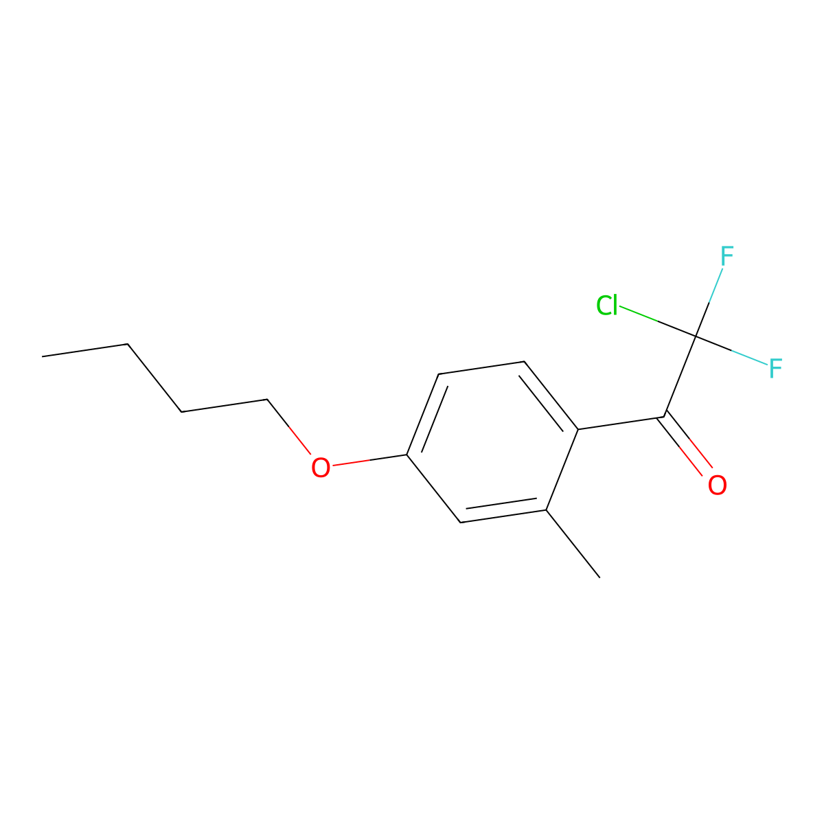 1-(4-Butoxy-2-methylphenyl)-2-chloro-2,2-difluoroethanone molecular structure, CAS 2969422-98-6