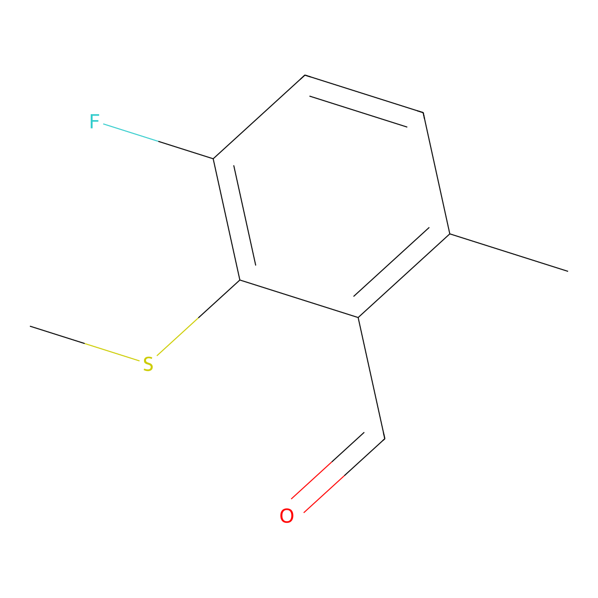 3-Fluoro-6-methyl-2-(methylthio)benzaldehyde molecular structure, CAS 2969423-62-7