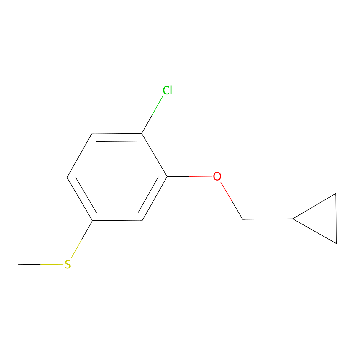 (4-Chloro-3-(cyclopropylmethoxy)phenyl)(methyl)sulfane molecular structure, CAS 2969423-88-7