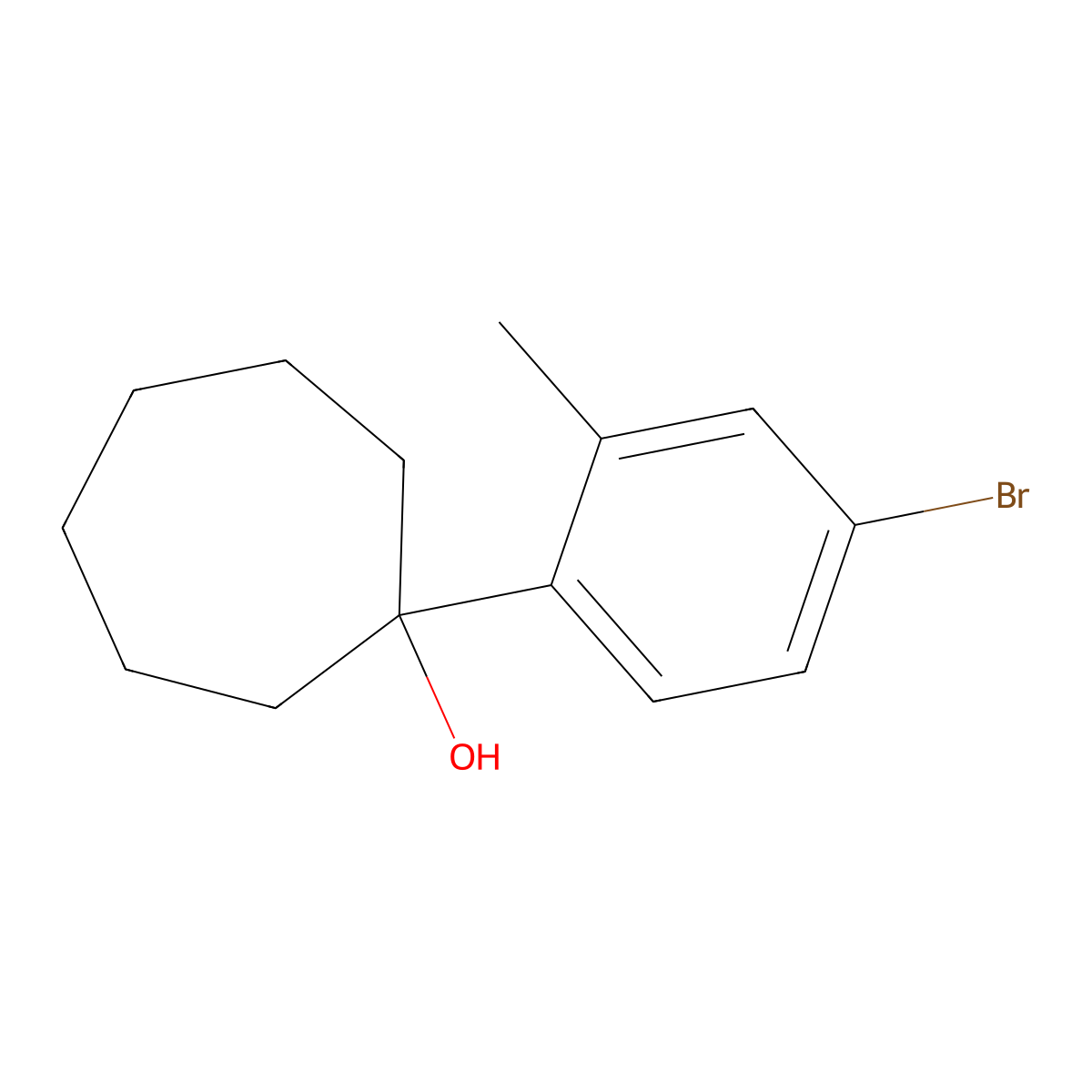 1-(4-Bromo-2-methylphenyl)cycloheptanol molecular structure, CAS 2969424-40-4