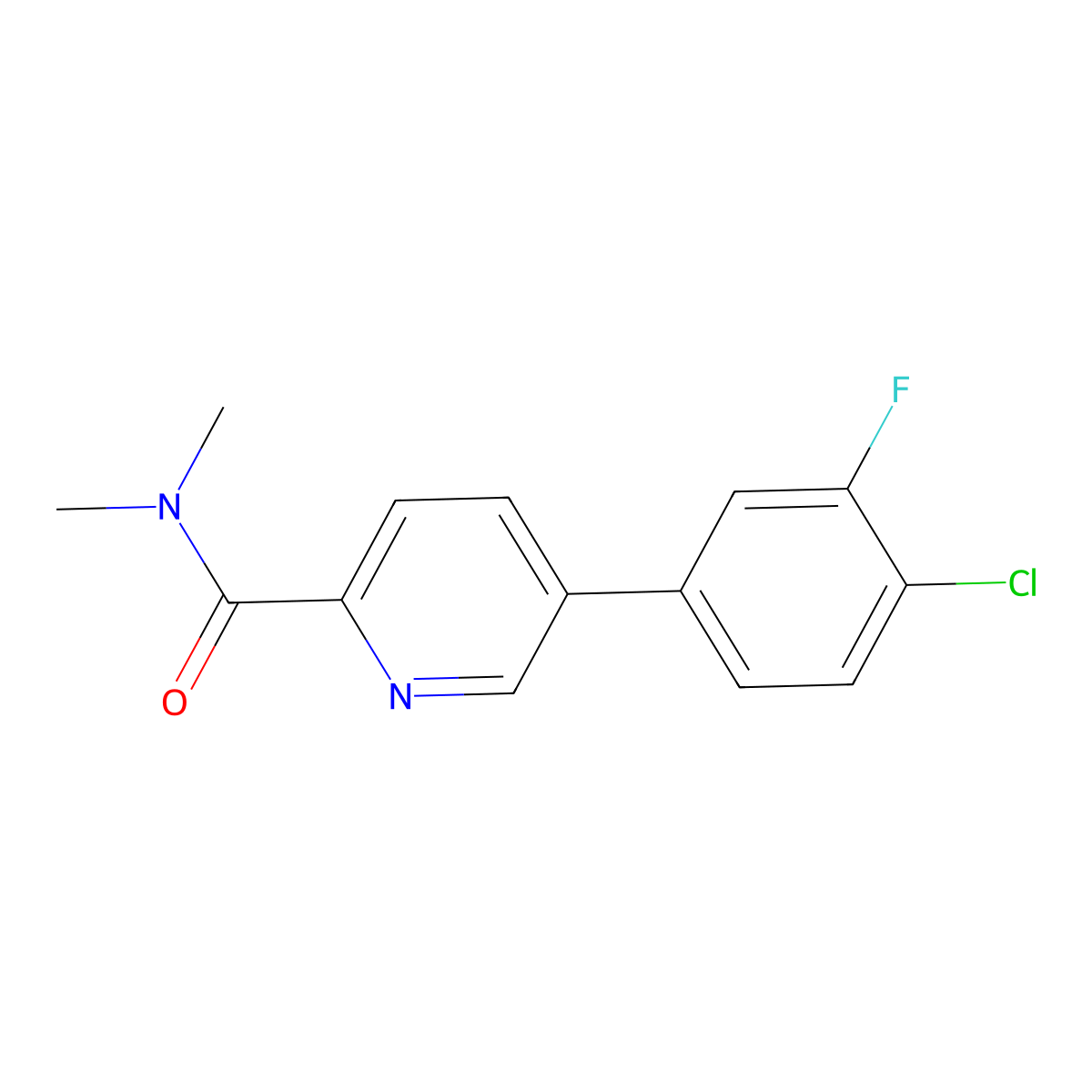 5-(4-Chloro-3-fluorophenyl)-N,N-dimethylpicolinamide molecular structure, CAS 2969426-16-0