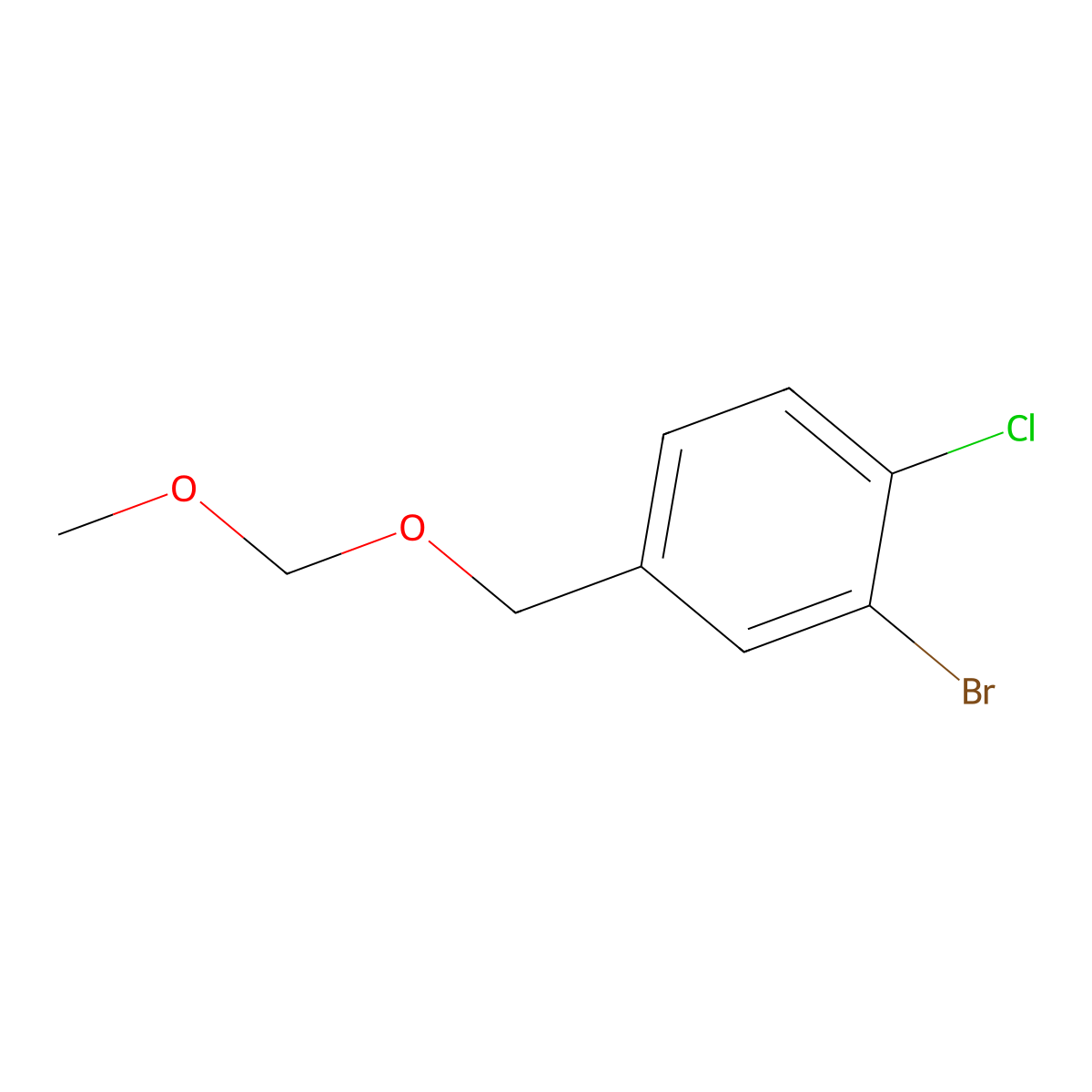 2-Bromo-1-chloro-4-((methoxymethoxy)methyl)benzene molecular structure, CAS 2969426-25-1
