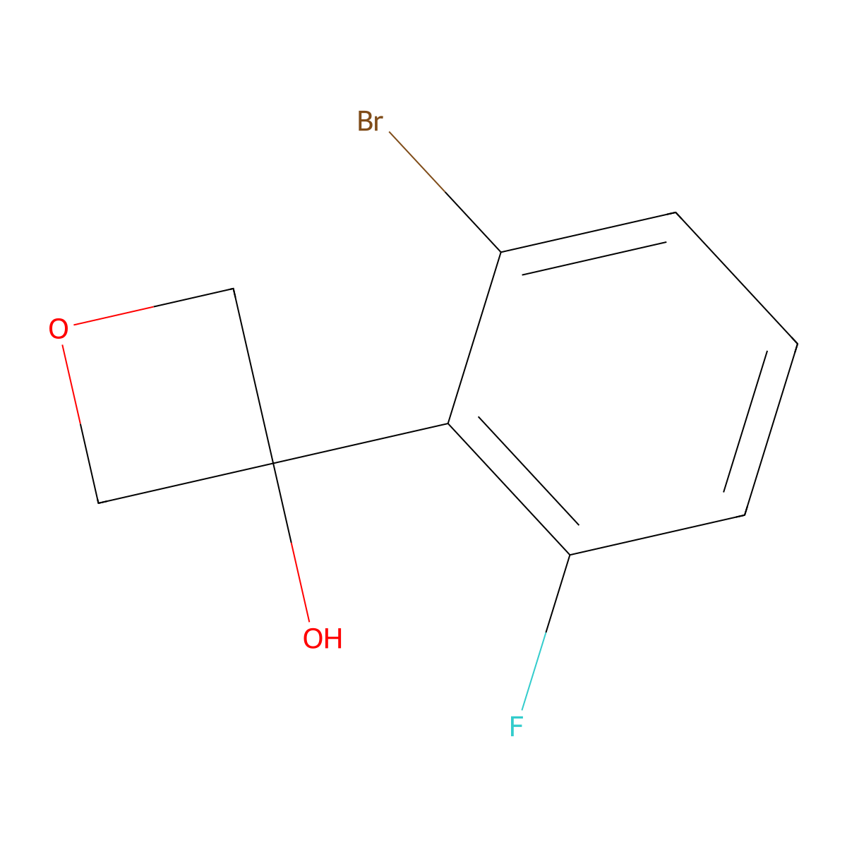 3-(2-Bromo-6-fluorophenyl)oxetan-3-ol molecular structure, CAS 2969427-46-9