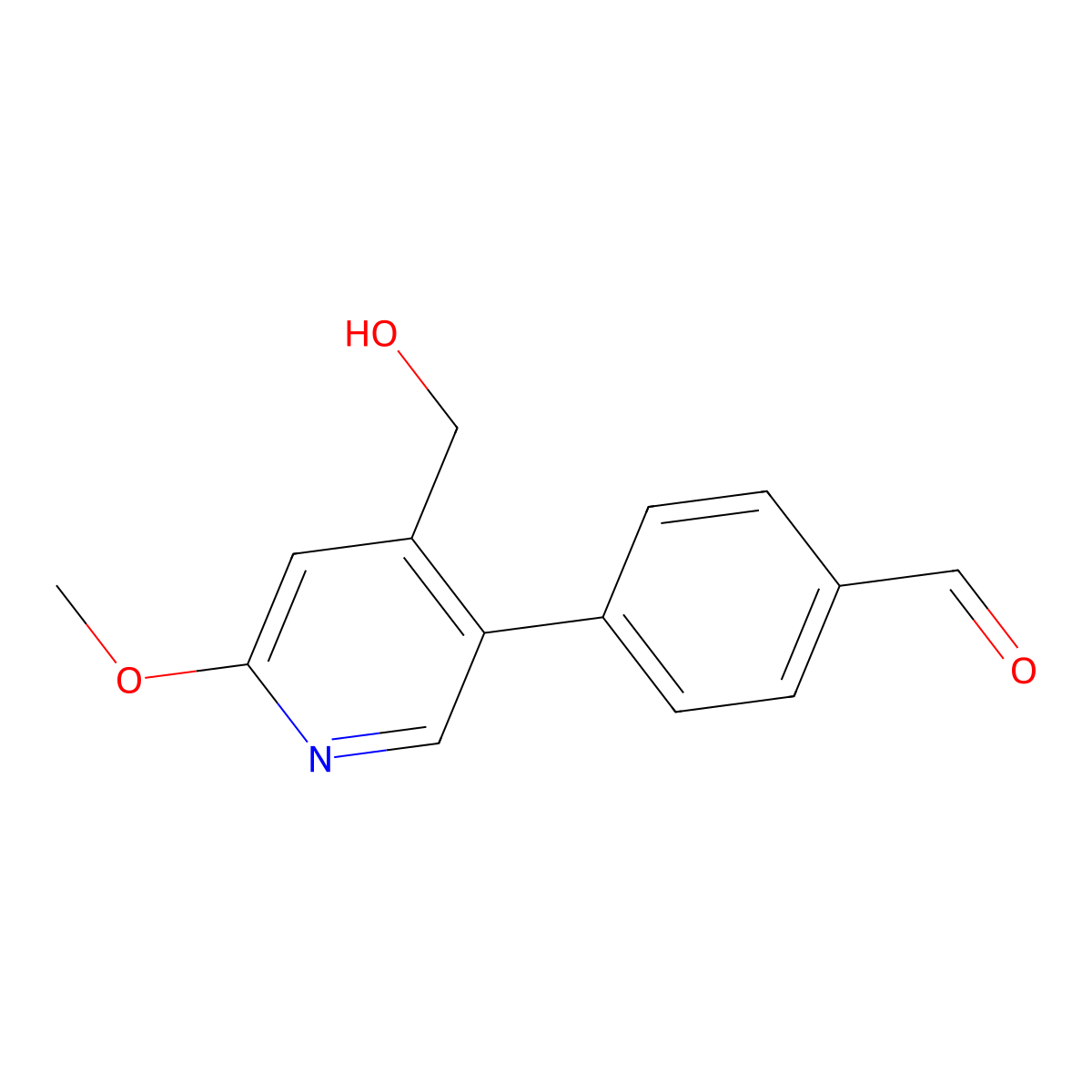 4-(4-(Hydroxymethyl)-6-methoxypyridin-3-yl)benzaldehyde molecular structure, CAS 2969428-09-7