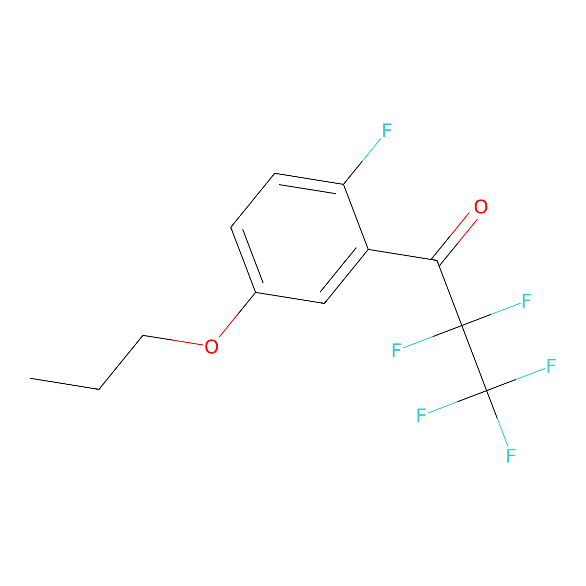 2,2,3,3,3-Pentafluoro-1-(2-fluoro-5-propoxyphenyl)propan-1-one molecular structure, CAS 2969428-16-6