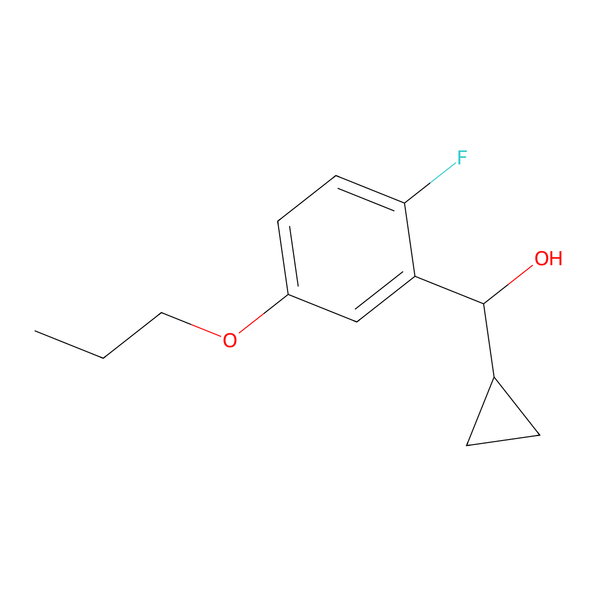 Cyclopropyl(2-fluoro-5-propoxyphenyl)methanol molecular structure, CAS 2969428-21-3