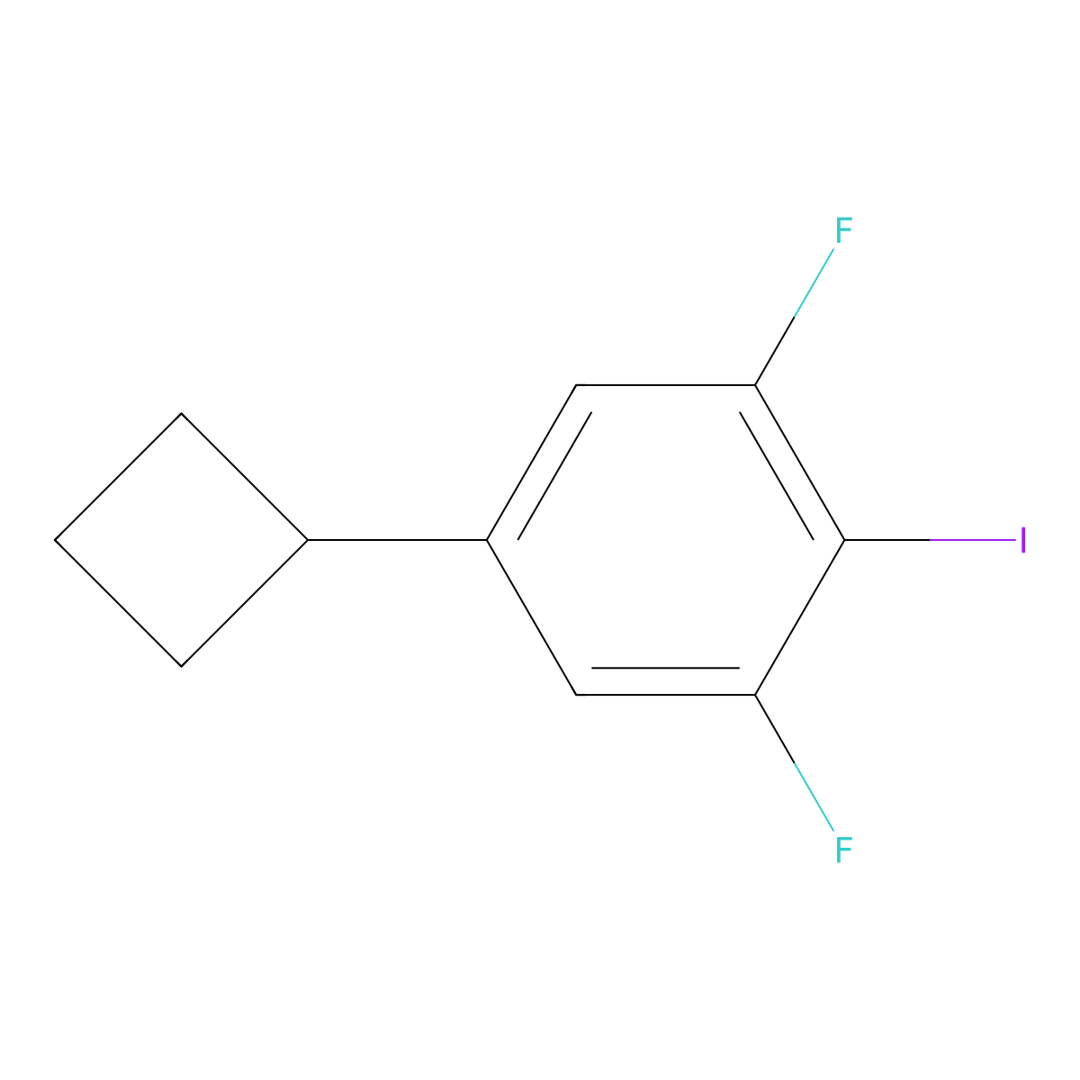 5-Cyclobutyl-1,3-difluoro-2-iodobenzene molecular structure, CAS 2969428-55-3