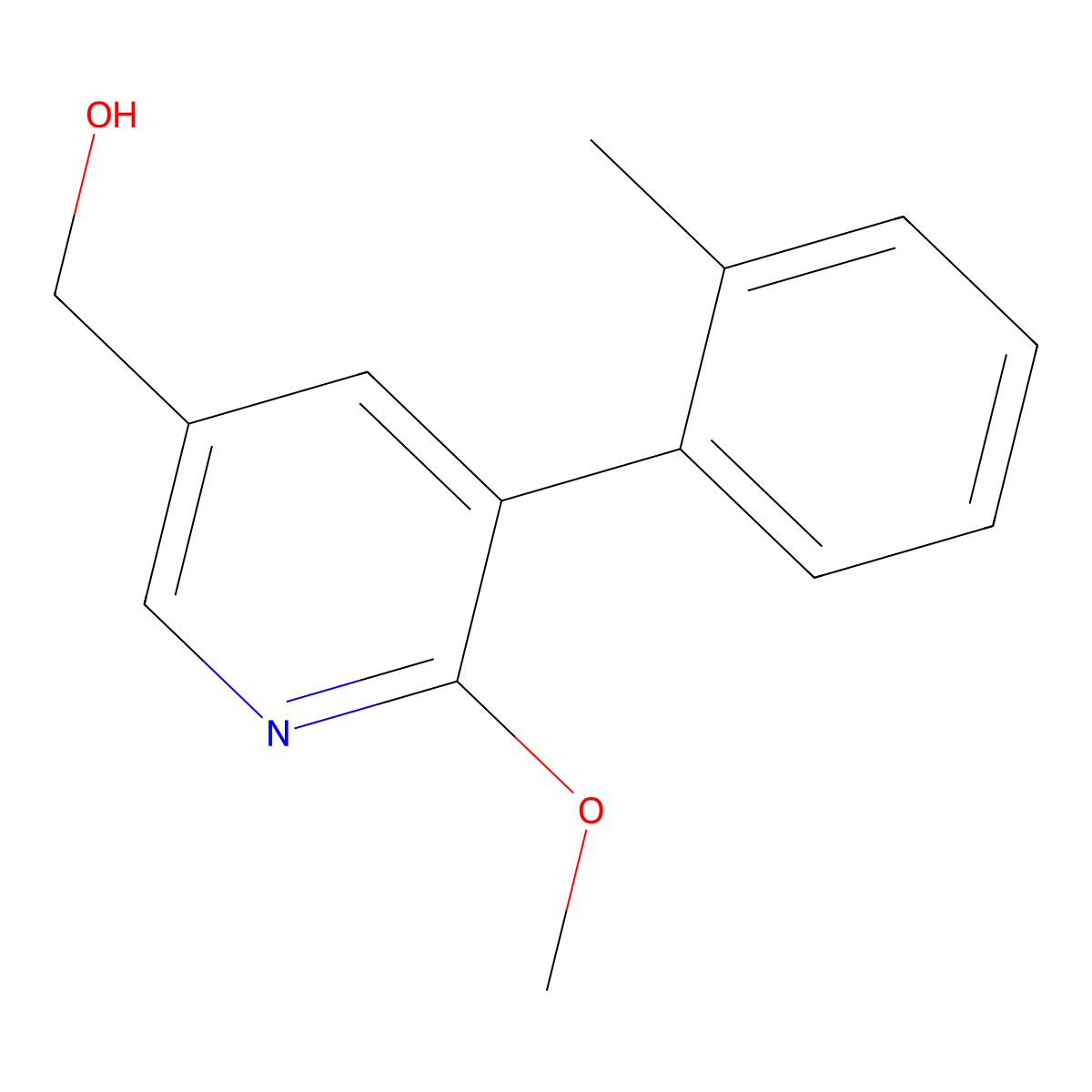 (6-Methoxy-5-(o-tolyl)pyridin-3-yl)methanol molecular structure, CAS 2969429-30-7