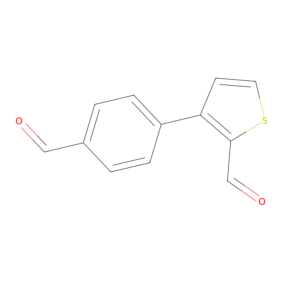 3-(4-Formylphenyl)thiophene-2-carbaldehyde molecular structure, CAS 2969430-01-9