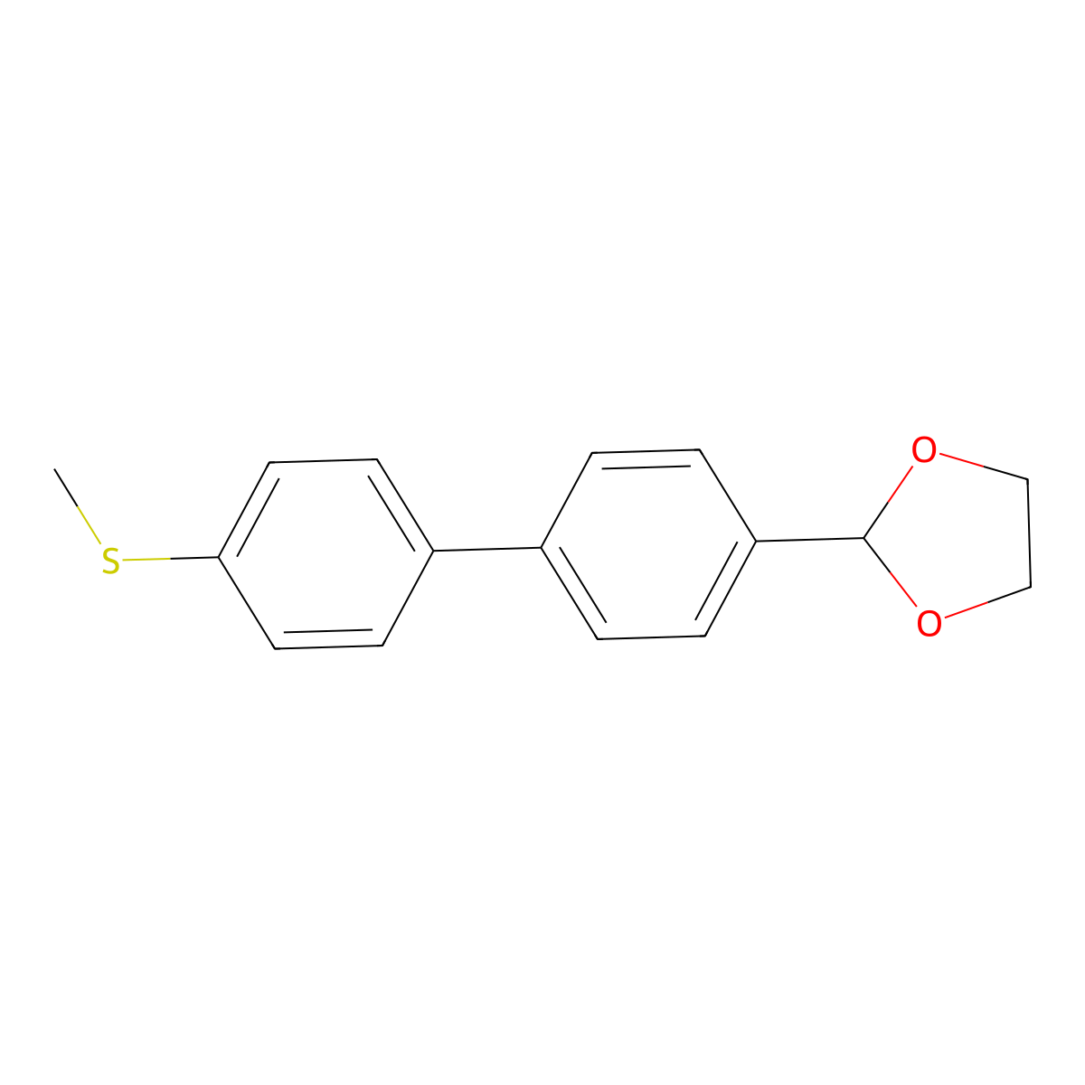 2-(4'-(Methylthio)-[1,1'-biphenyl]-4-yl)-1,3-dioxolane molecular structure, CAS 2969430-06-4