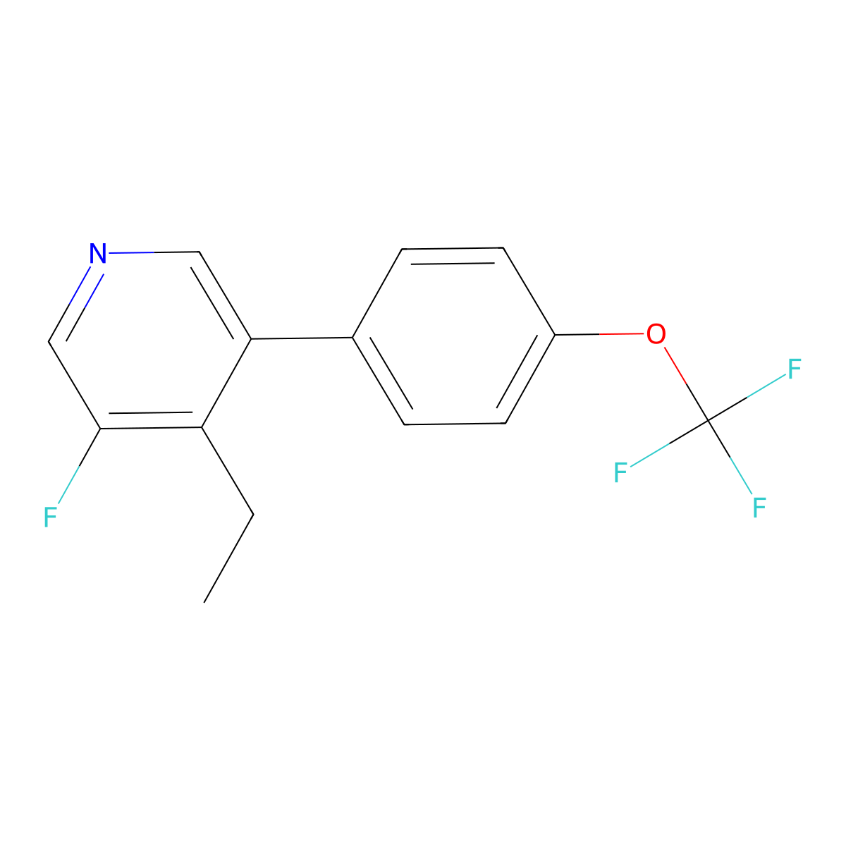 4-Ethyl-3-fluoro-5-(4-(trifluoromethoxy)phenyl)pyridine molecular structure, CAS 2969430-30-4