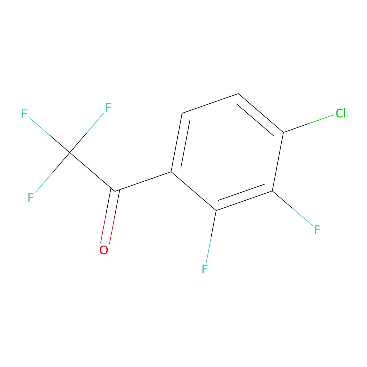 1-(4-Chloro-2,3-difluorophenyl)-2,2,2-trifluoroethanone molecular structure, CAS 2969431-80-7