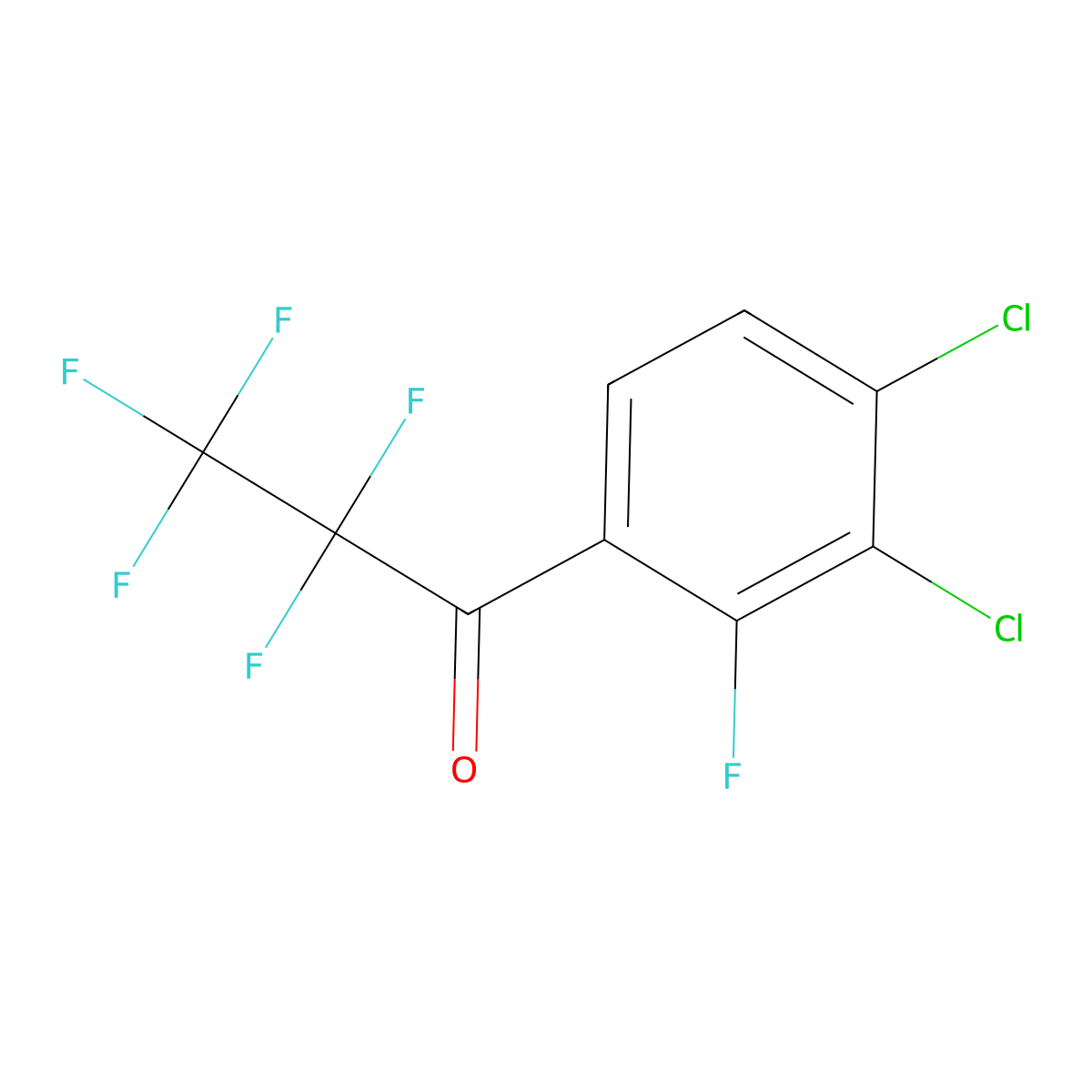 1-(3,4-Dichloro-2-fluorophenyl)-2,2,3,3,3-pentafluoropropan-1-one molecular structure, CAS 2969431-88-5