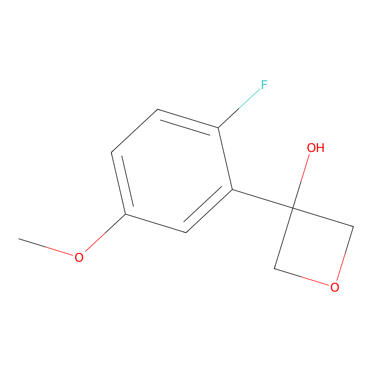 3-(2-Fluoro-5-methoxyphenyl)oxetan-3-ol molecular structure, CAS 2969433-30-3