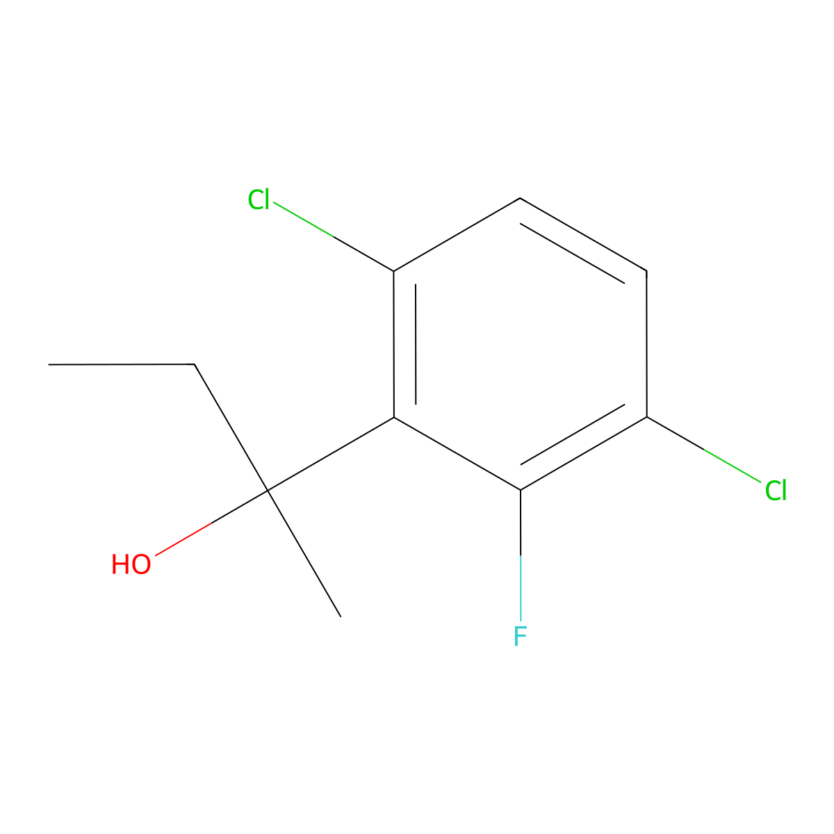 2-(3,6-Dichloro-2-fluorophenyl)butan-2-ol molecular structure, CAS 2969433-53-0
