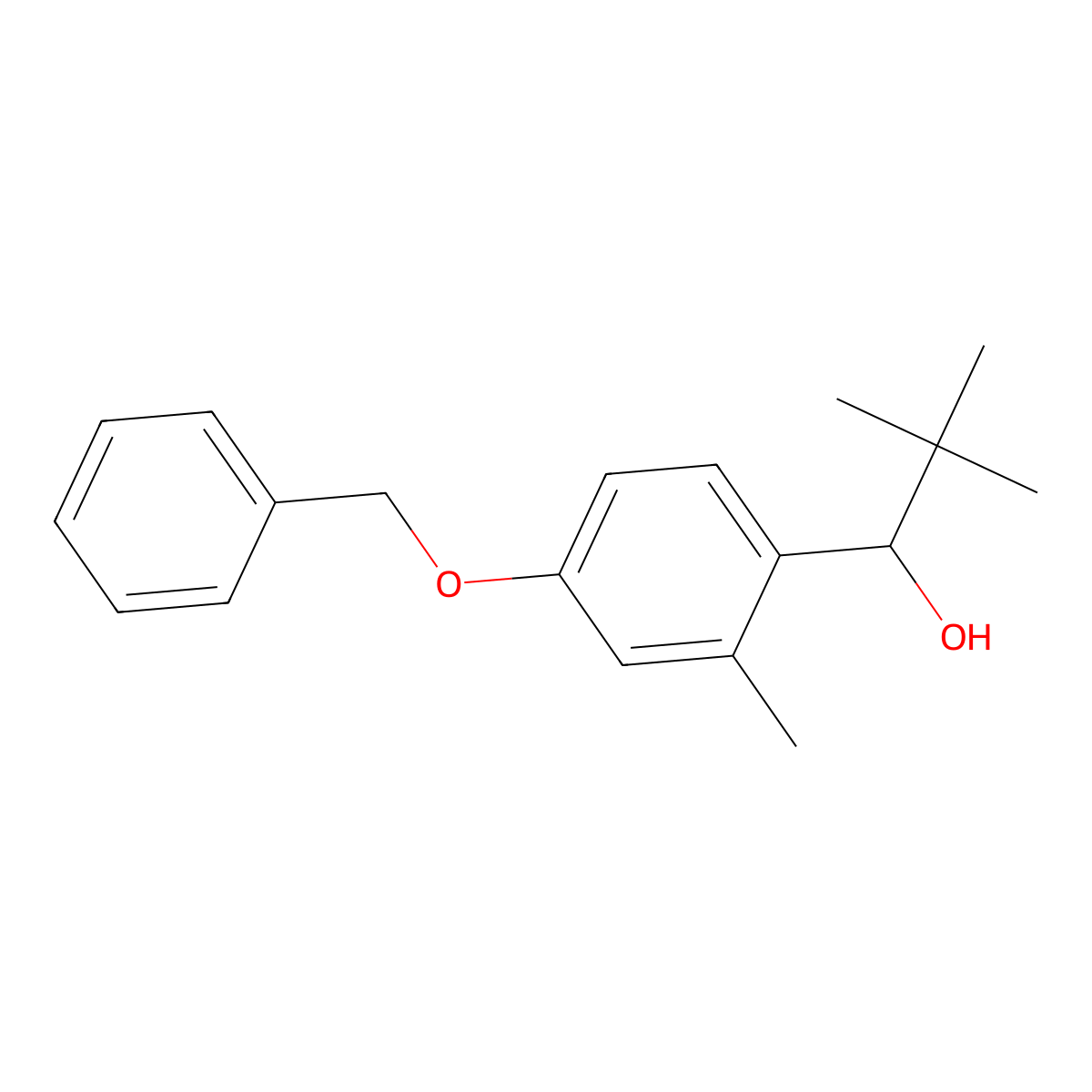 1-(4-(Benzyloxy)-2-methylphenyl)-2,2-dimethylpropan-1-ol molecular structure, CAS 2969433-89-2