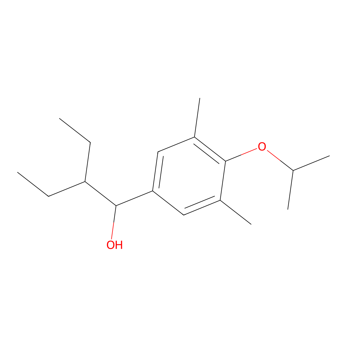 2-Ethyl-1-(4-isopropoxy-3,5-dimethylphenyl)butan-1-ol molecular structure, CAS 2969434-23-7