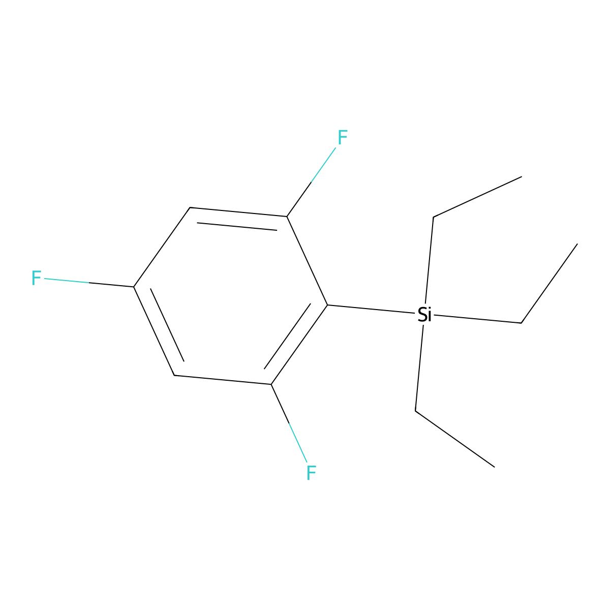 Triethyl(2,4,6-trifluorophenyl)silane molecular structure, CAS 2969435-07-0