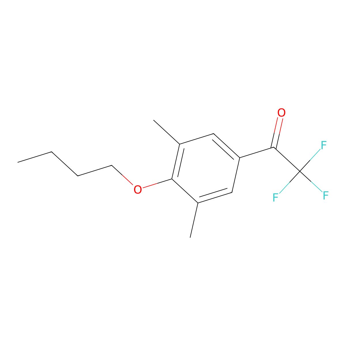 1-(4-Butoxy-3,5-dimethylphenyl)-2,2,2-trifluoroethanone molecular structure, CAS 2969435-96-7