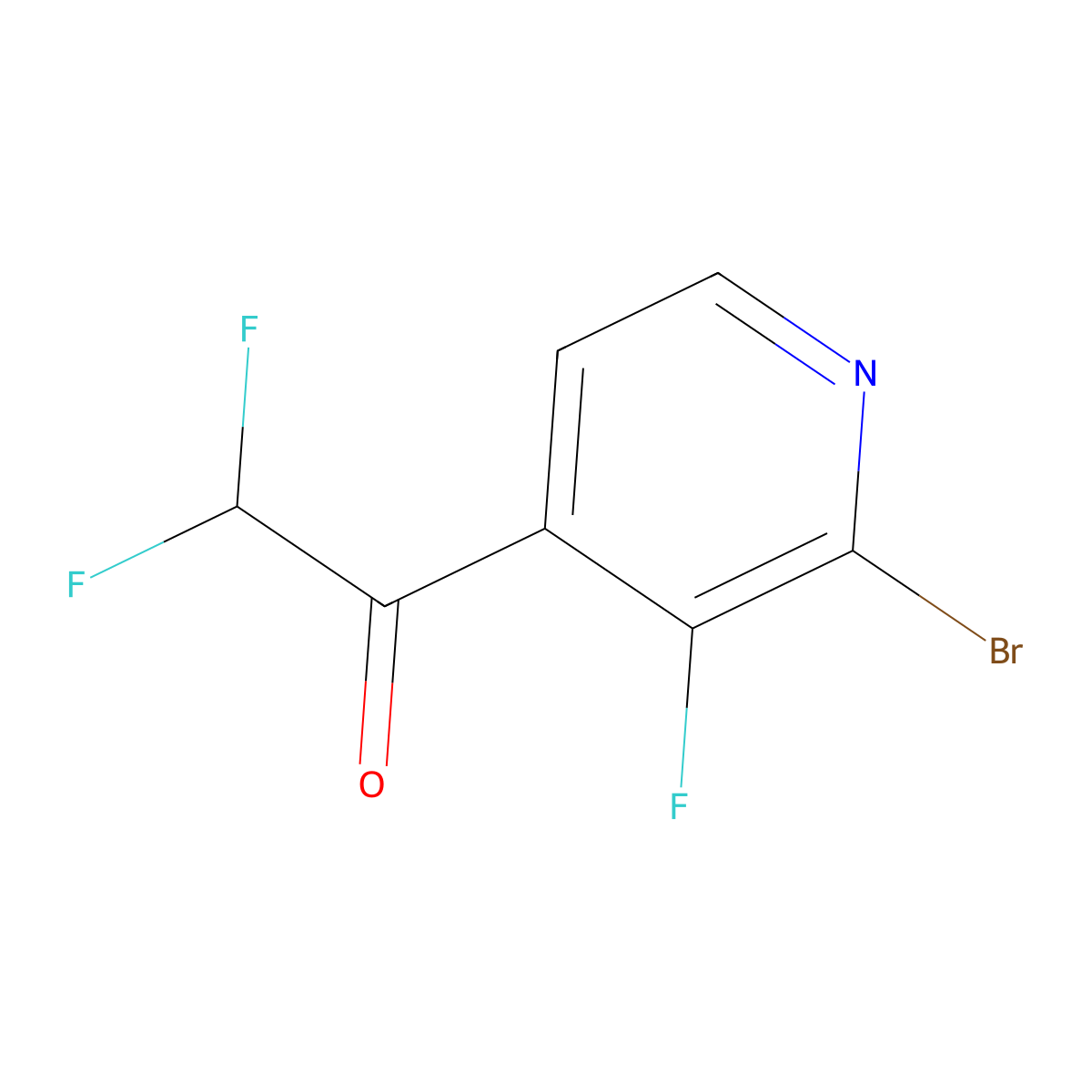 1-(2-Bromo-3-fluoropyridin-4-yl)-2,2-difluoroethanone molecular structure, CAS 2969436-88-0