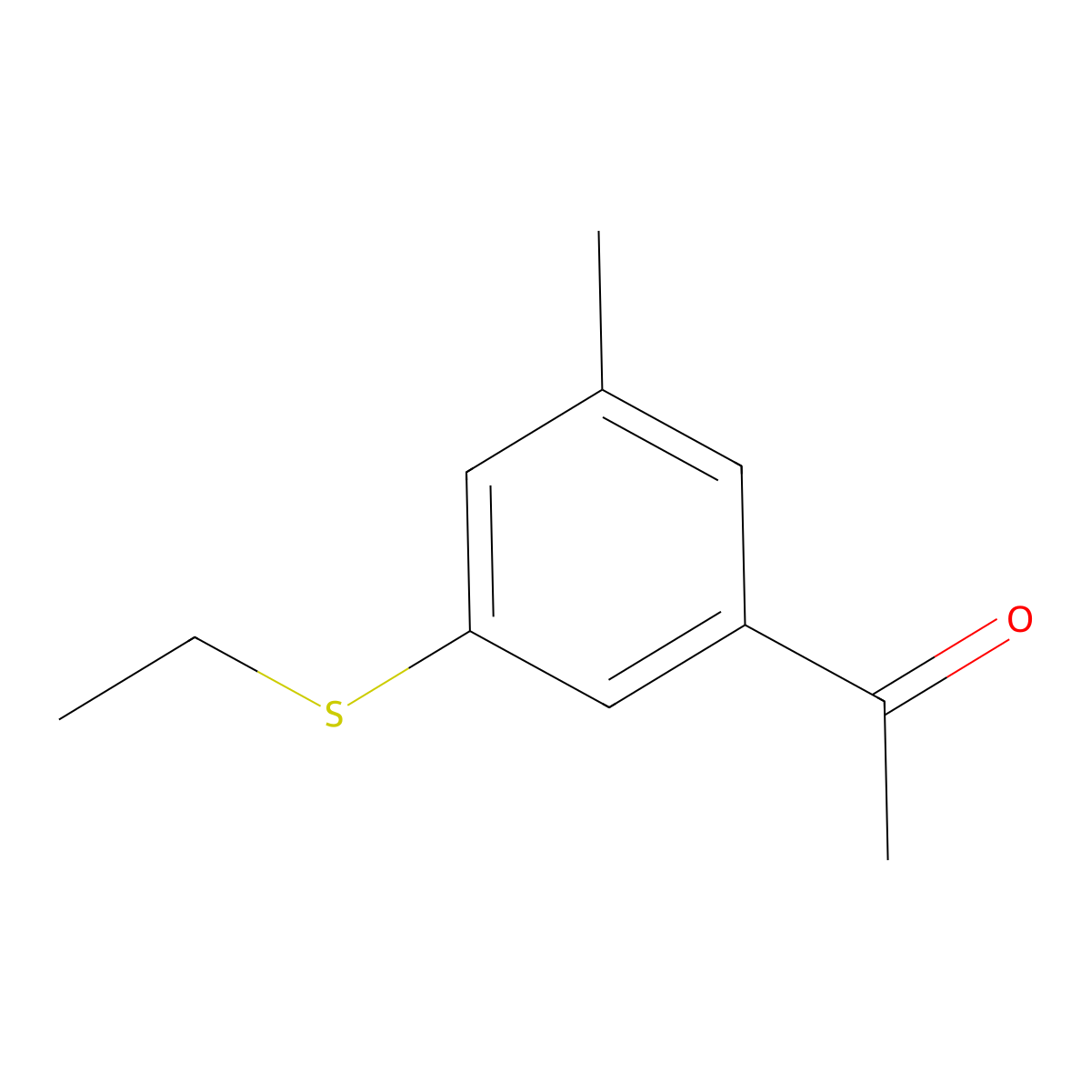 1-(3-(Ethylthio)-5-methylphenyl)ethan-1-one molecular structure, CAS 2969438-35-3