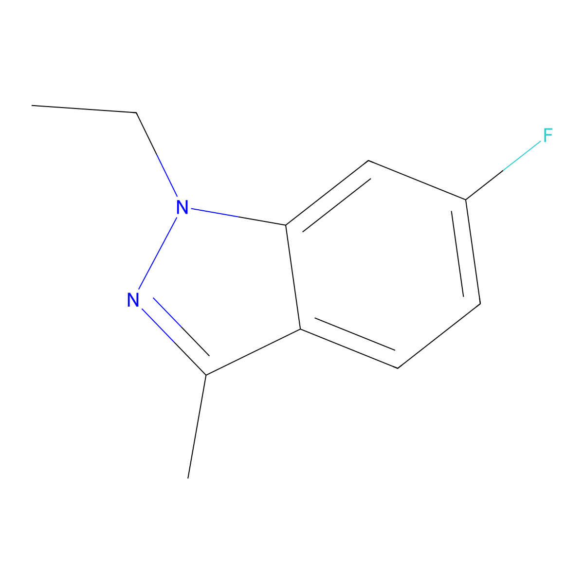 1-ethyl-6-fluoro-3-methyl-1H-indazole molecular structure, CAS 2969438-91-1