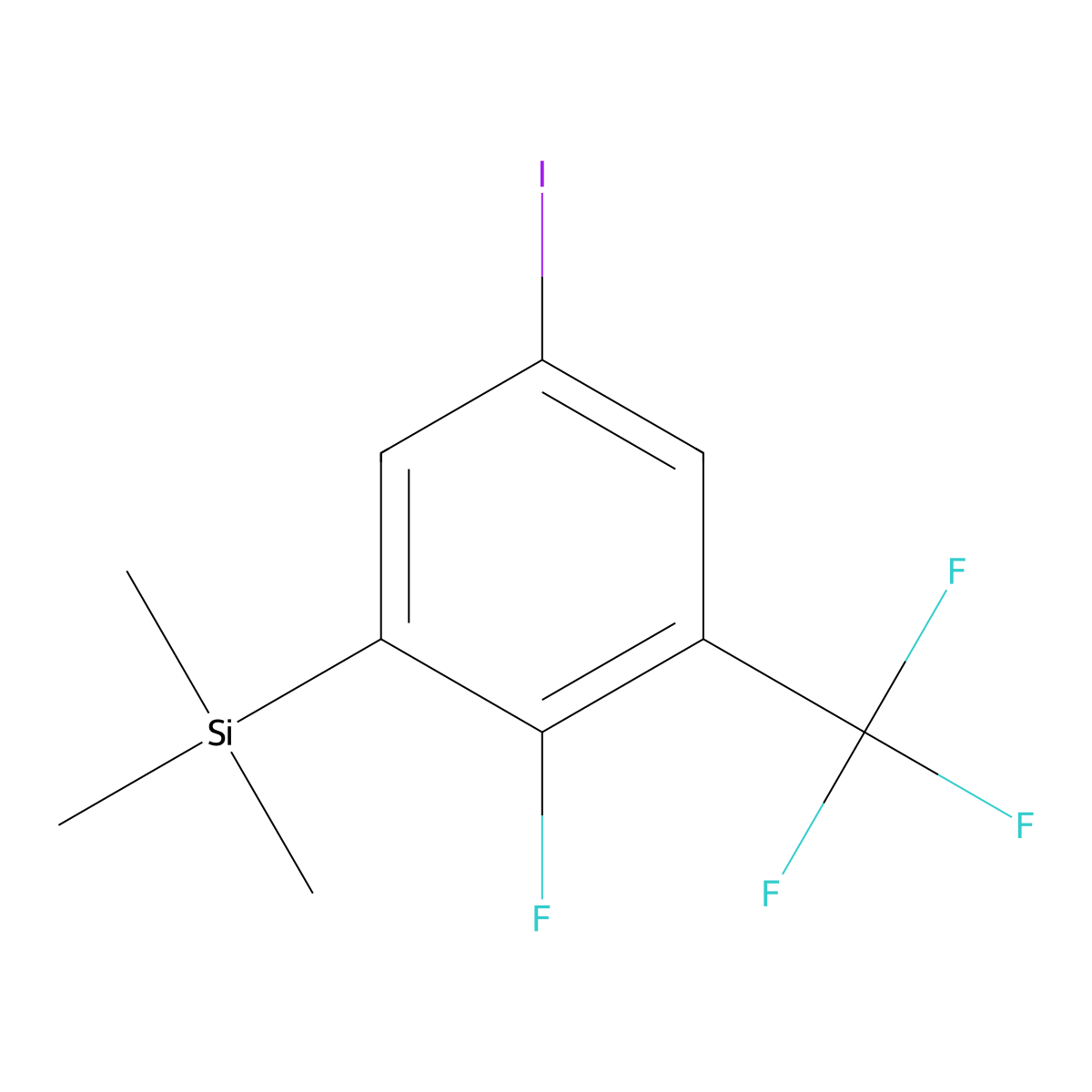 (2-Fluoro-5-iodo-3-(trifluoromethyl)phenyl)trimethylsilane molecular structure, CAS 2969441-13-0