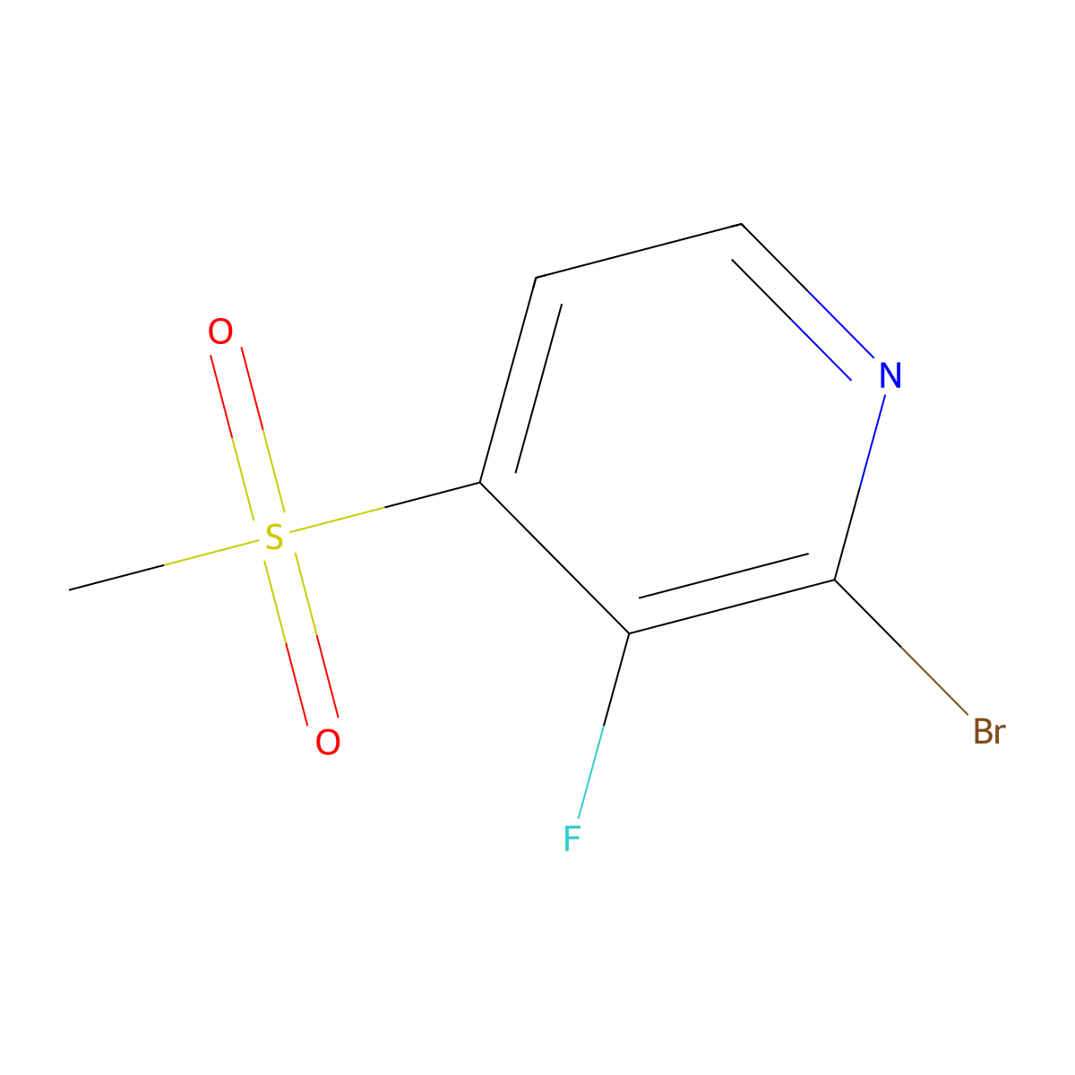 2-Bromo-3-fluoro-4-(methylsulfonyl)pyridine molecular structure, CAS 2969441-61-8