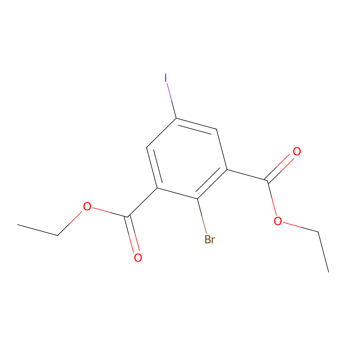 Diethyl 2-bromo-5-iodoisophthalate molecular structure, CAS 2969444-67-3