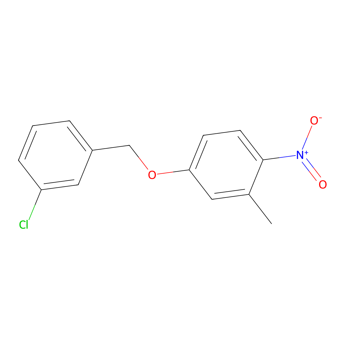 4-((3-Chlorobenzyl)oxy)-2-methyl-1-nitrobenzene molecular structure, CAS 2969444-75-3
