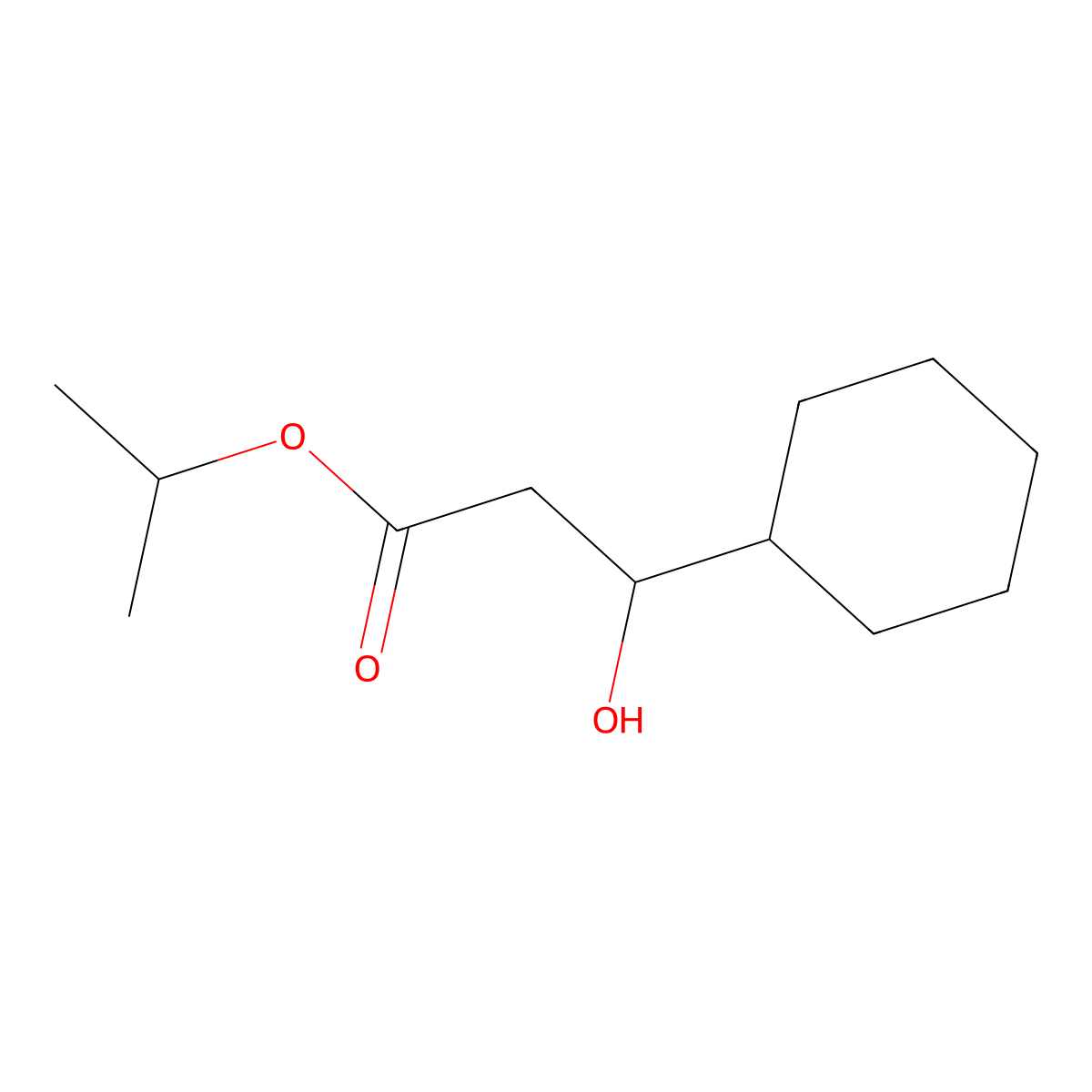Isopropyl 3-cyclohexyl-3-hydroxypropanoate molecular structure, CAS 2969445-76-7