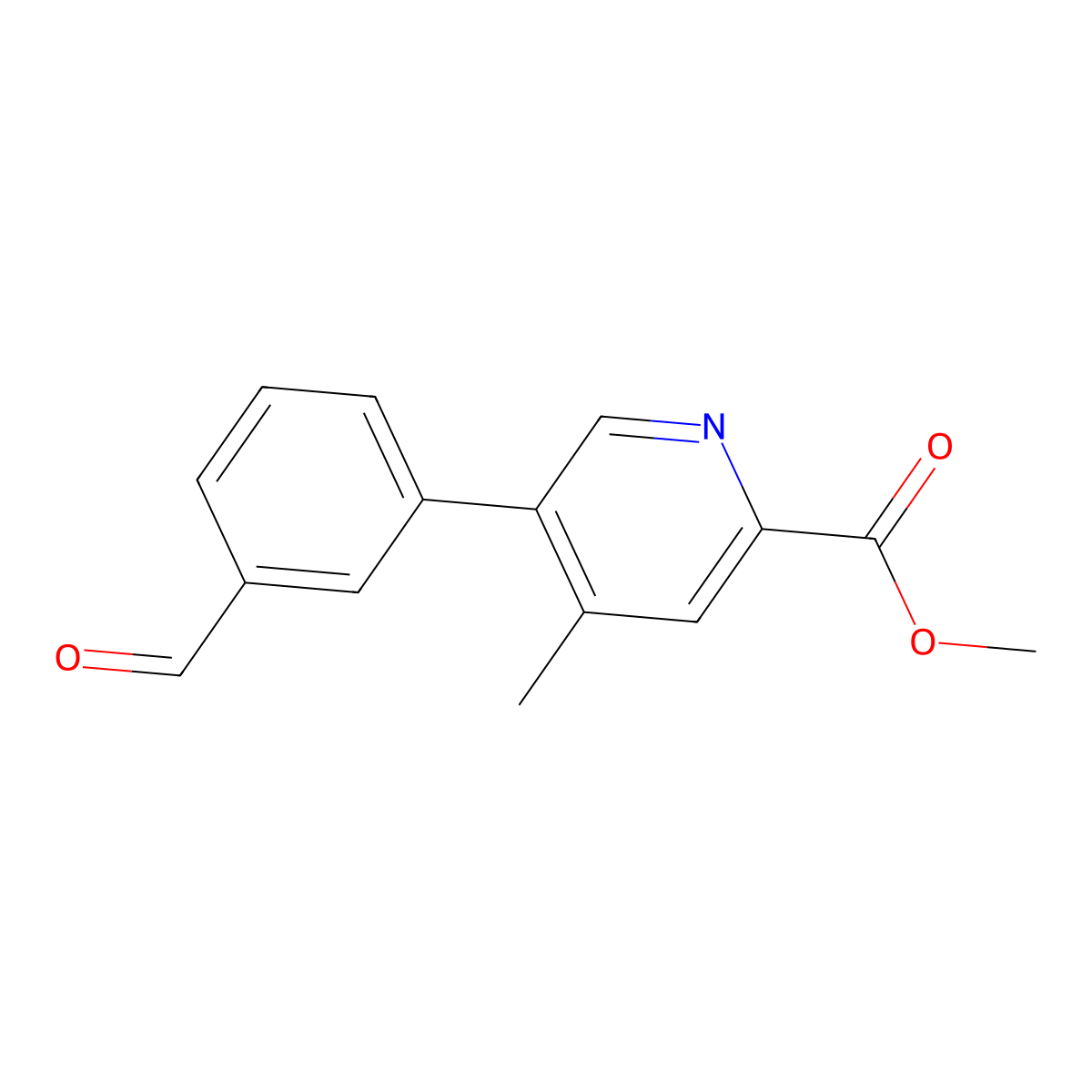 Methyl 5-(3-formylphenyl)-4-methylpicolinate molecular structure, CAS 2969446-14-6