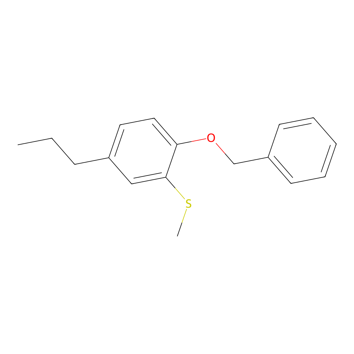 (2-(Benzyloxy)-5-propylphenyl)(methyl)sulfane molecular structure, CAS 2969446-60-2