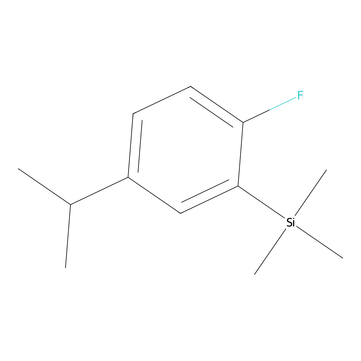 (2-Fluoro-5-isopropylphenyl)trimethylsilane molecular structure, CAS 2969446-89-5