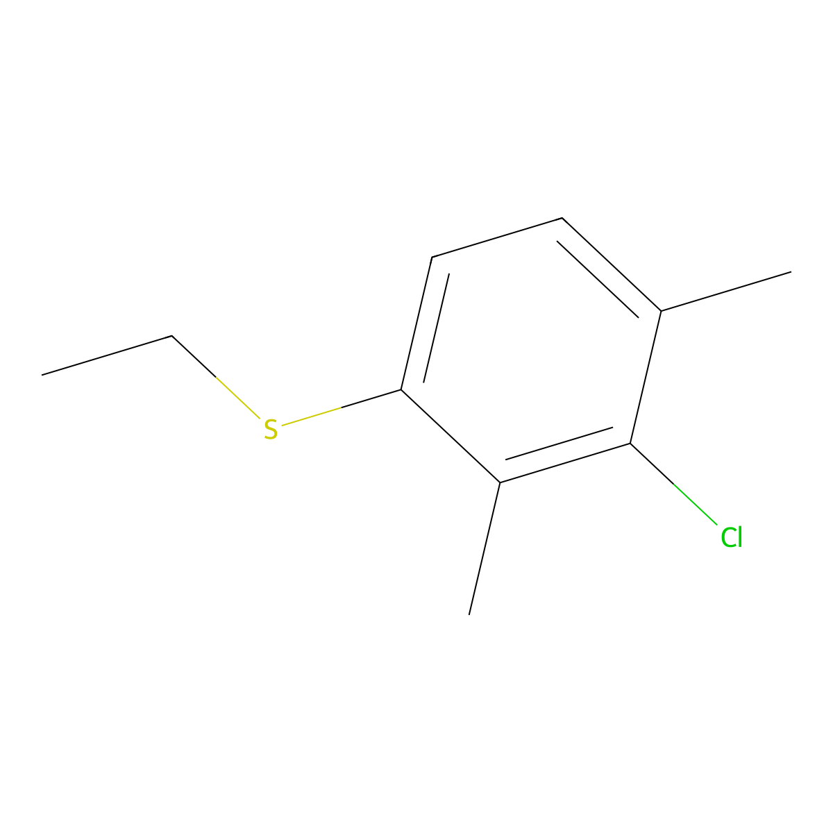 (3-Chloro-2,4-dimethylphenyl)(ethyl)sulfane molecular structure, CAS 2969448-11-9