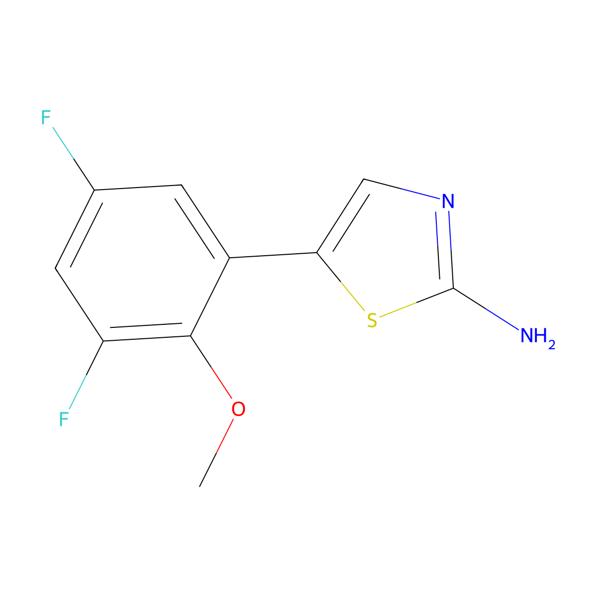 5-(3,5-Difluoro-2-methoxyphenyl)thiazol-2-amine molecular structure, CAS 2969448-64-2