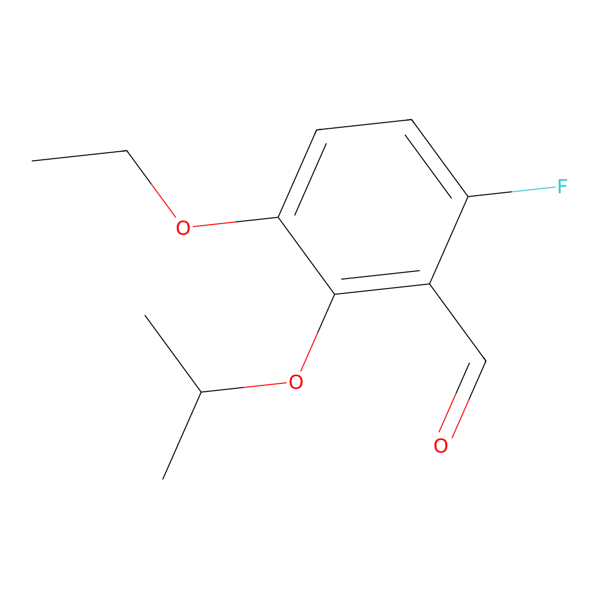 3-Ethoxy-6-fluoro-2-isopropoxybenzaldehyde molecular structure, CAS 2969450-03-9