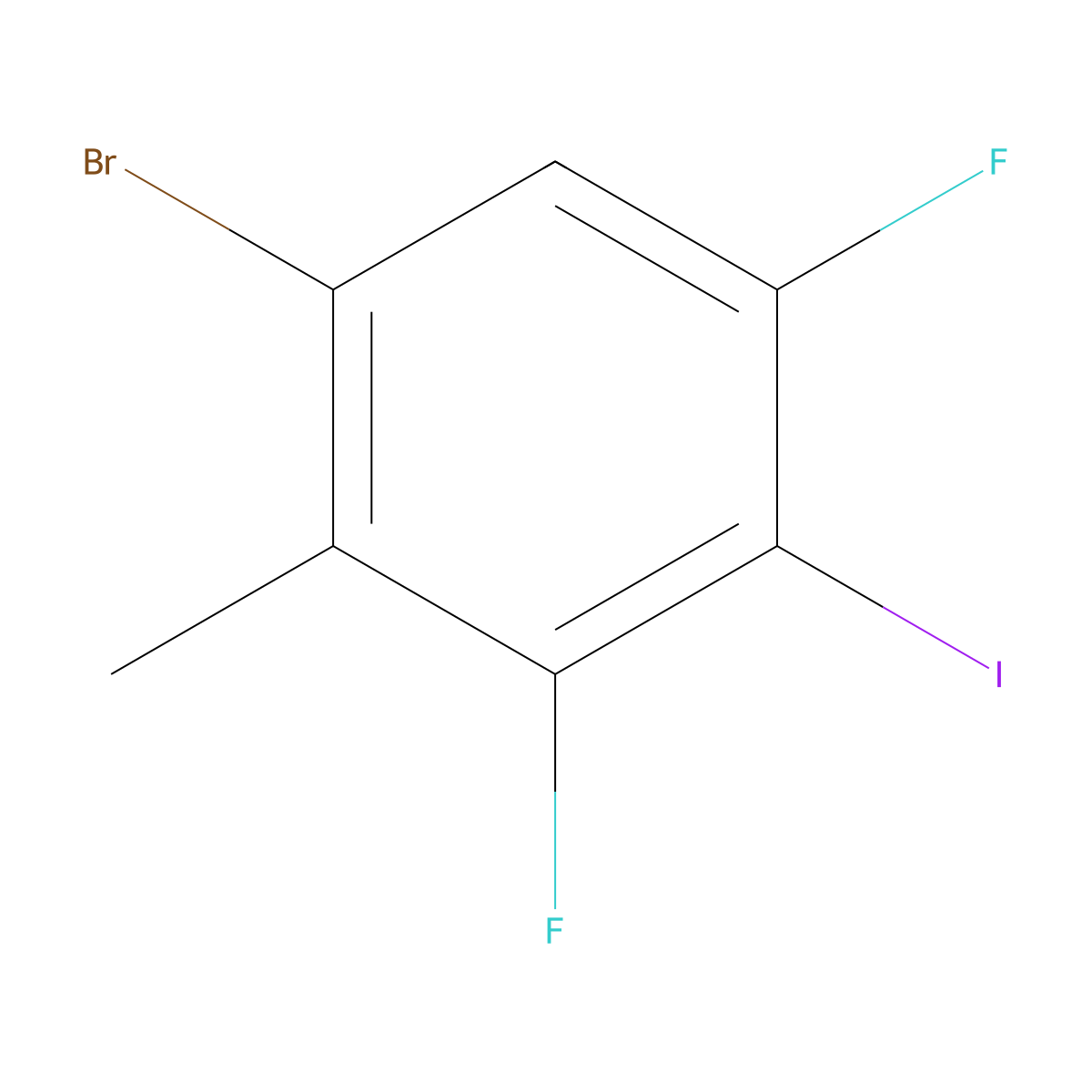 1-Bromo-3,5-difluoro-4-iodo-2-methylbenzene molecular structure, CAS 2969451-12-3