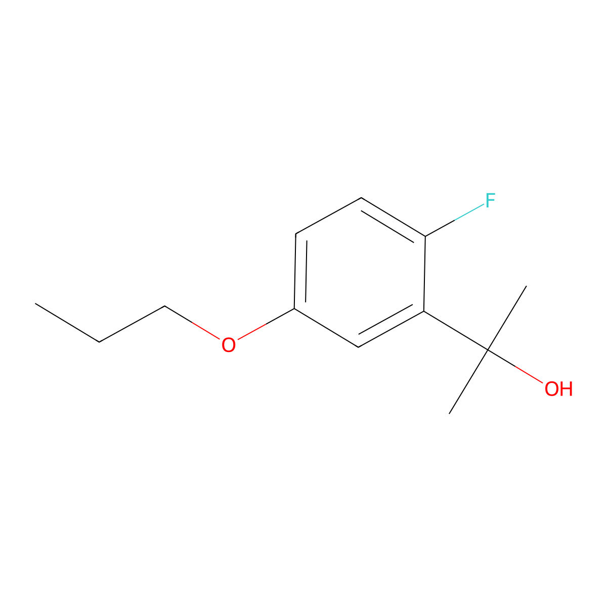 2-(2-Fluoro-5-propoxyphenyl)propan-2-ol molecular structure, CAS 2969452-23-9
