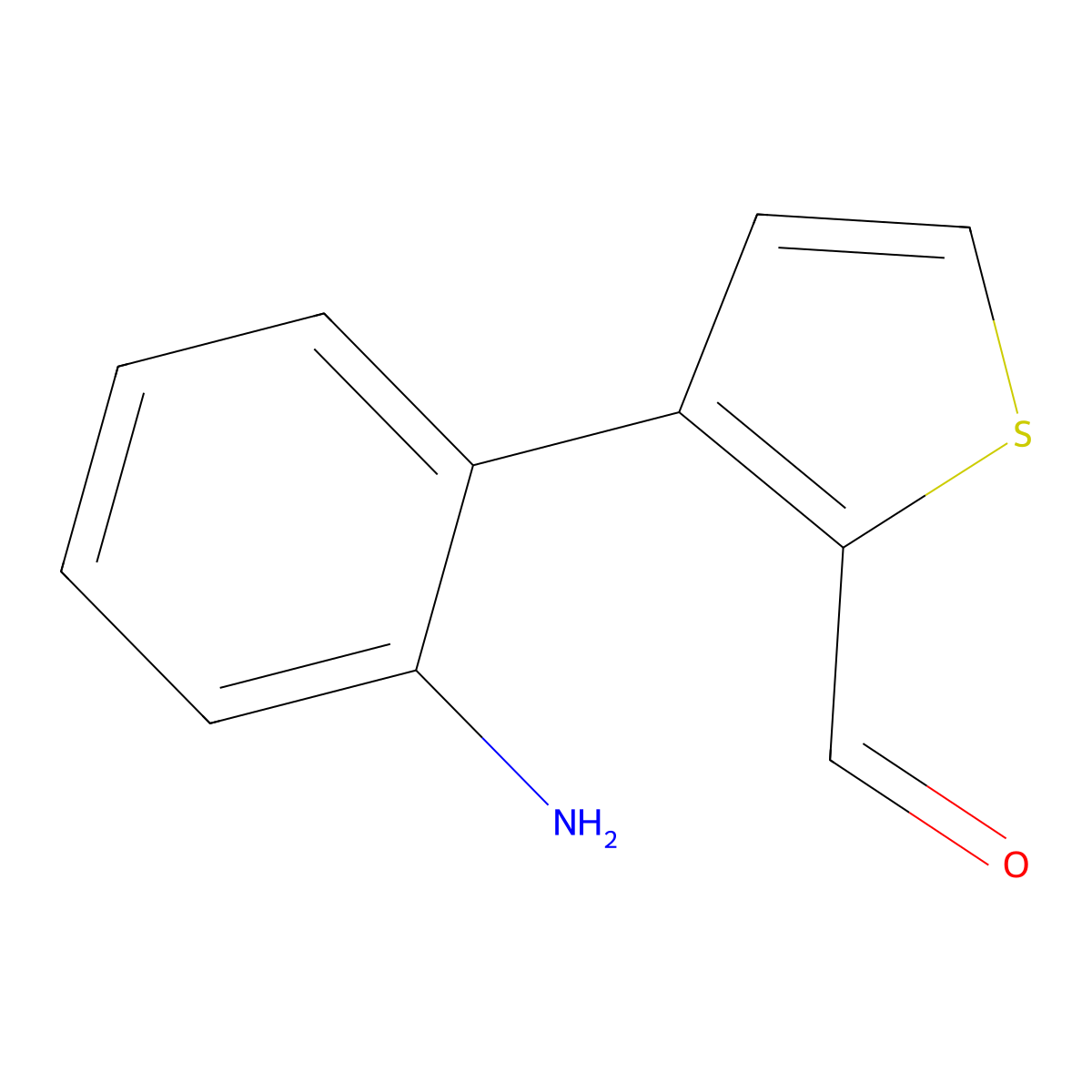 3-(2-Aminophenyl)thiophene-2-carbaldehyde molecular structure, CAS 2969452-60-4