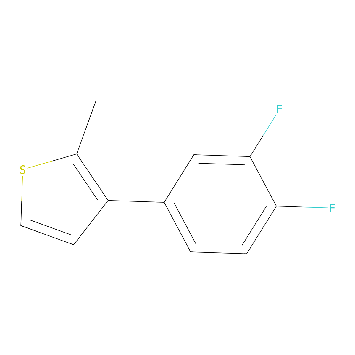 3-(3,4-Difluorophenyl)-2-methylthiophene molecular structure, CAS 2969452-84-2