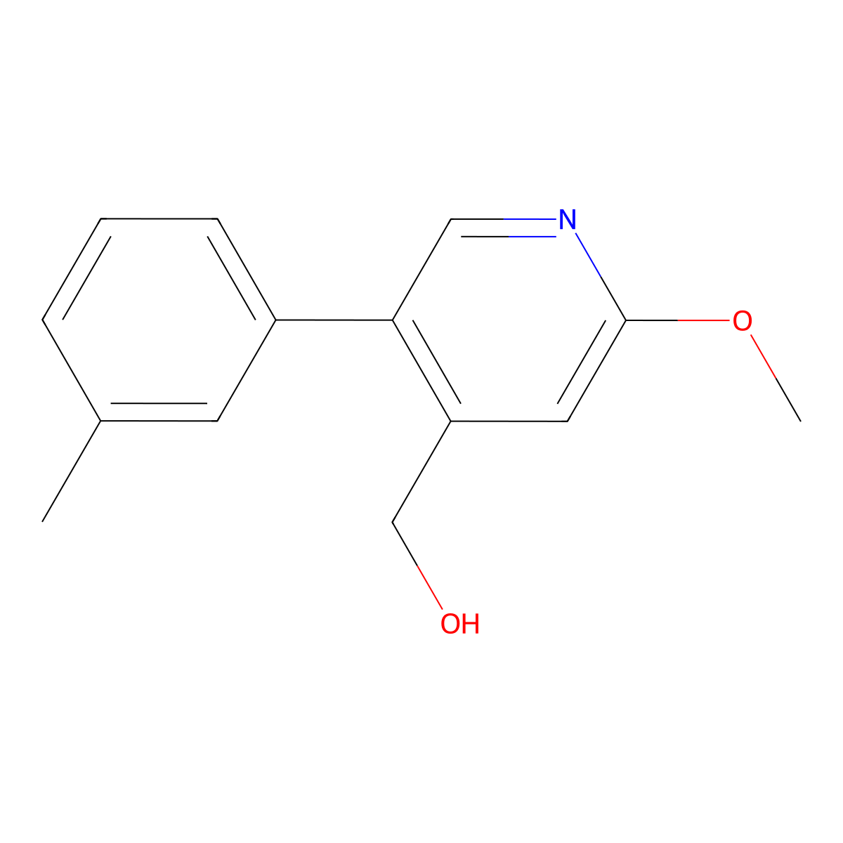 (2-Methoxy-5-(m-tolyl)pyridin-4-yl)methanol molecular structure, CAS 2969453-12-9