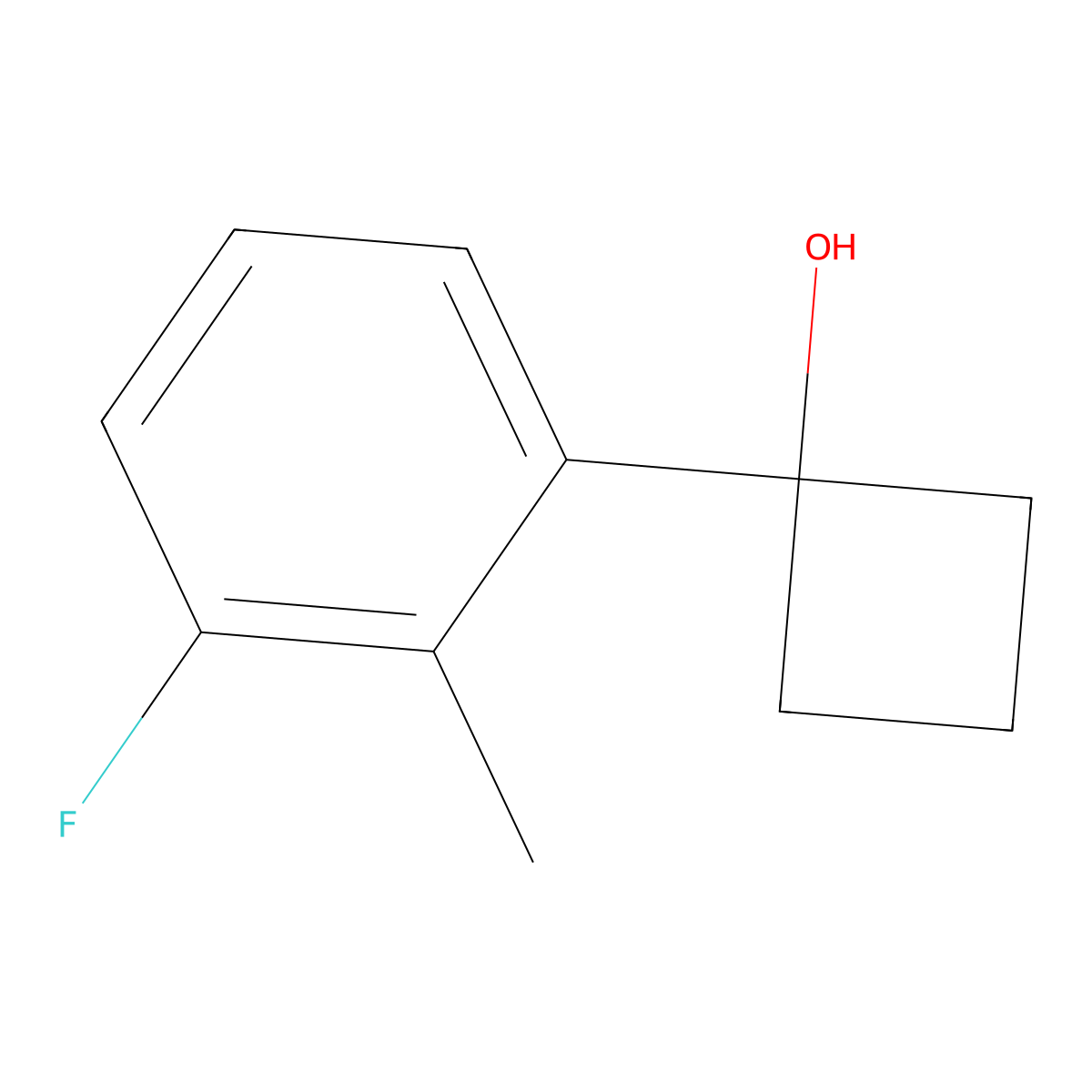 1-(3-Fluoro-2-methylphenyl)cyclobutanol molecular structure, CAS 2969455-46-5