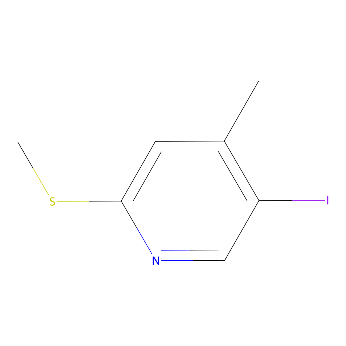 5-Iodo-4-methyl-2-(methylthio)pyridine molecular structure, CAS 2969458-09-9