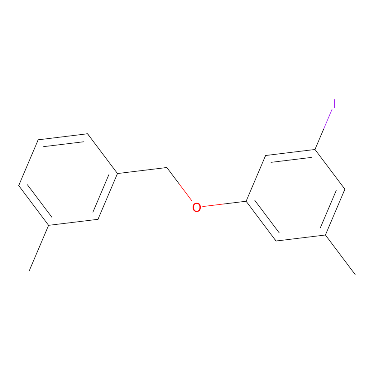 1-Iodo-3-methyl-5-((3-methylbenzyl)oxy)benzene molecular structure, CAS 2969459-37-6