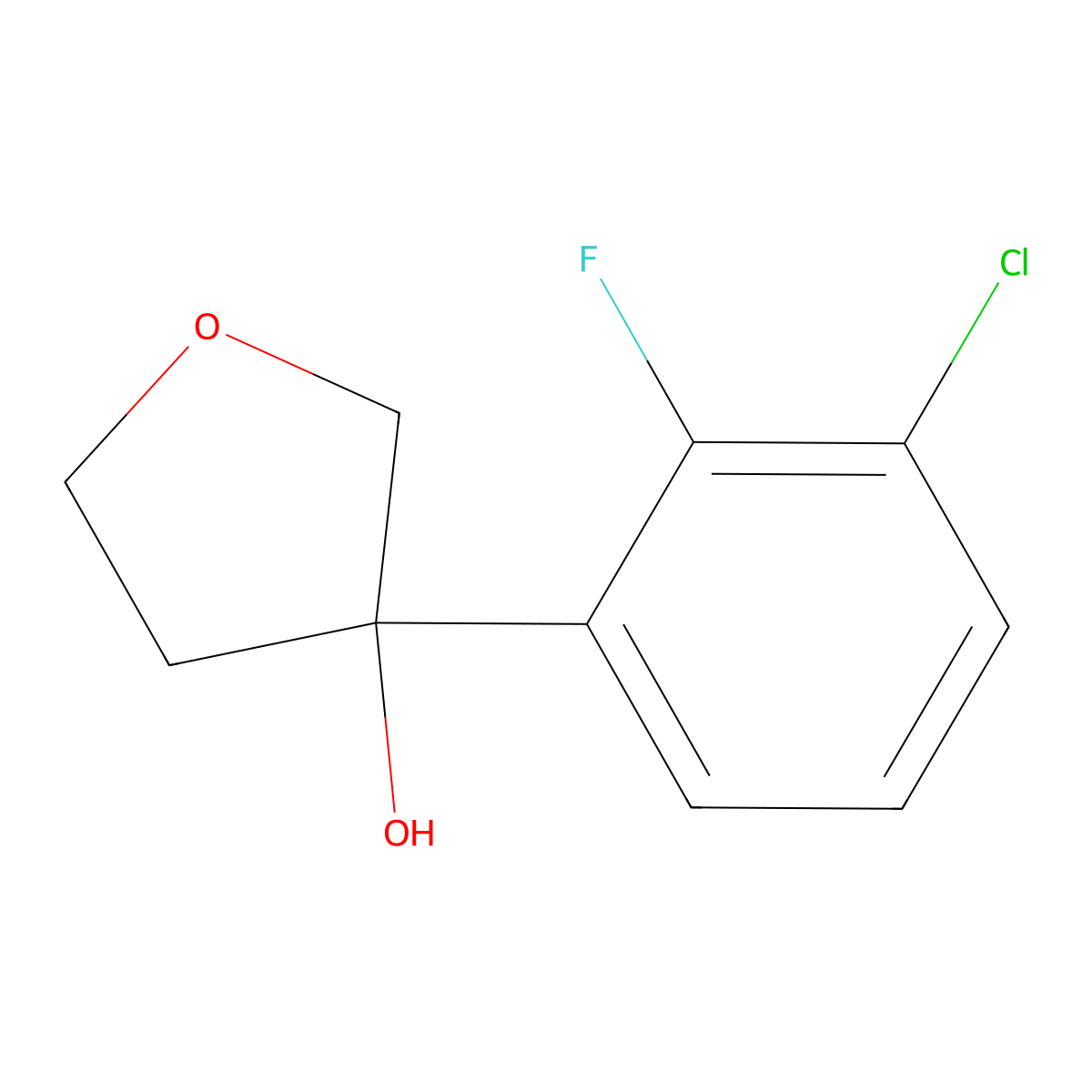 3-(3-Chloro-2-fluorophenyl)tetrahydrofuran-3-ol molecular structure, CAS 2969460-33-9